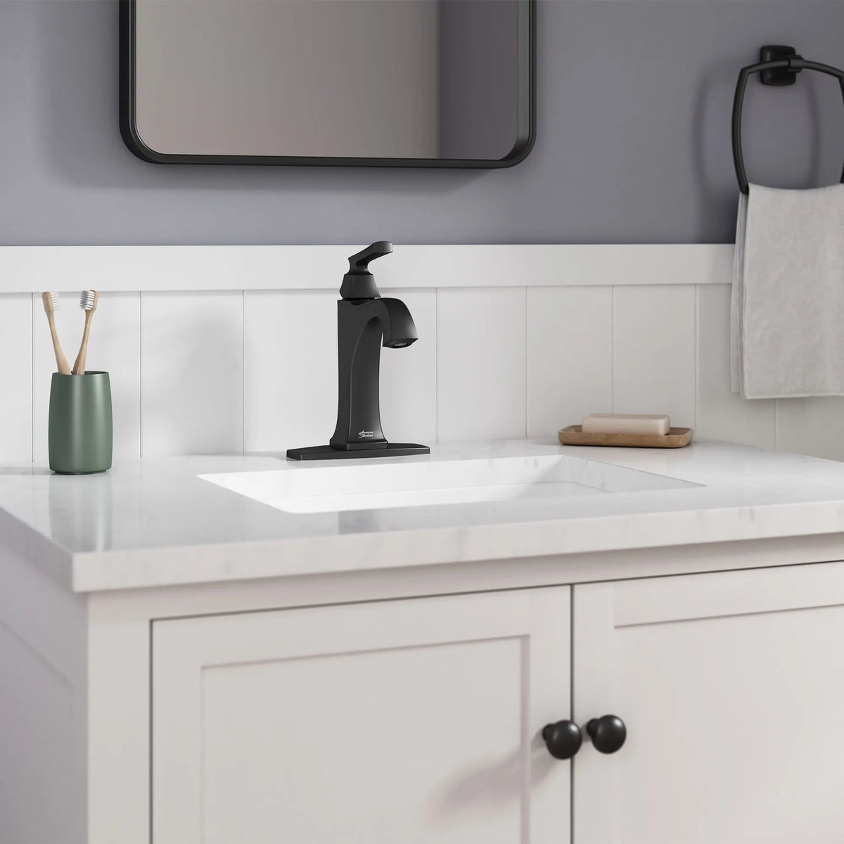 Belmeade Single-Handle Bathroom Faucet // MATTE BLACK // 176908_Belmeade_EnvironmentCloseUp_7426101.243_0001_Sept2023_0_CDNwebp_55e2e703-d3db-4144-9644-afaf3349f16b.webp
