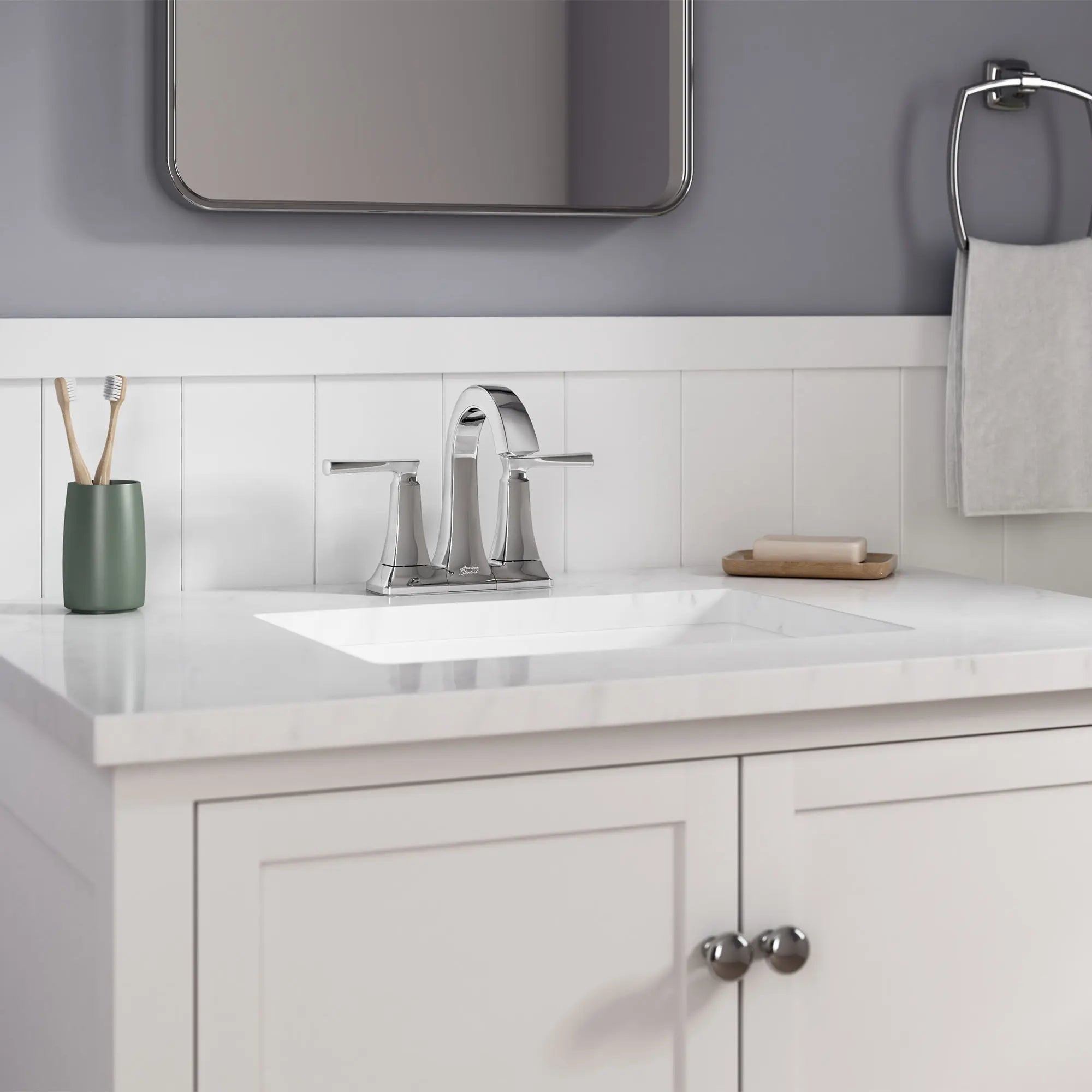 Belmeade Two-Handle 4-Inch Centerset Bathroom Faucet // POLISHED CHROME // 176911_7426201.002_Close_up_0_CDNwebp.webp