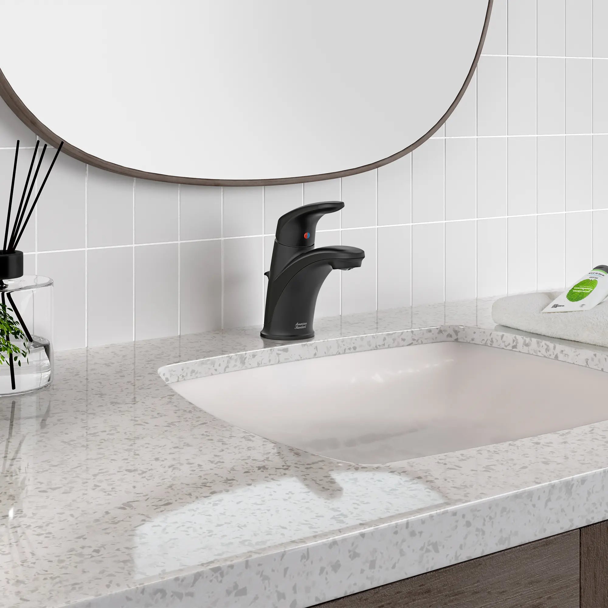 Colony® PRO Single Hole Single-Handle Bathroom Faucet 1.2 gpm/4.5 L/min With Lever Handle // MATTE BLACK // 186654_ColonyPro_EnvironmentCloseUp_7075100.243_0002_Oct2023_1_CDNwebp_a3742165-ab95-4cfb-a4c8-39cee22beae7.webp