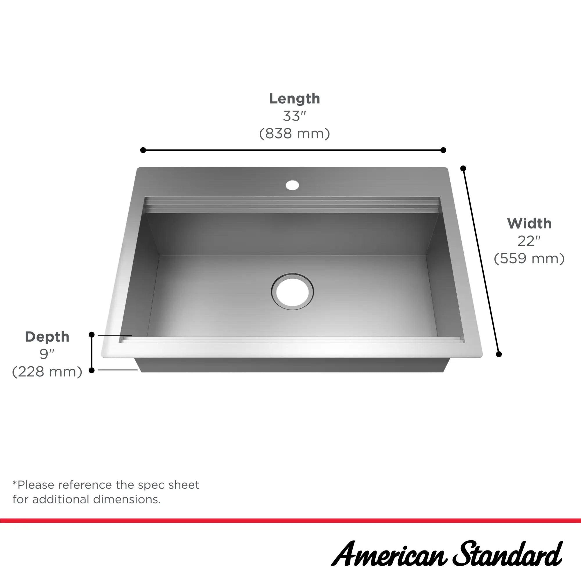 Chive® 33 x 22-Inch Stainless Steel Workstation Kitchen Sink // STAINLESS STEEL // 187629_Chive_Infographic_18SB9332211WS_0005_OCT2023_0_CDNwebp.webp