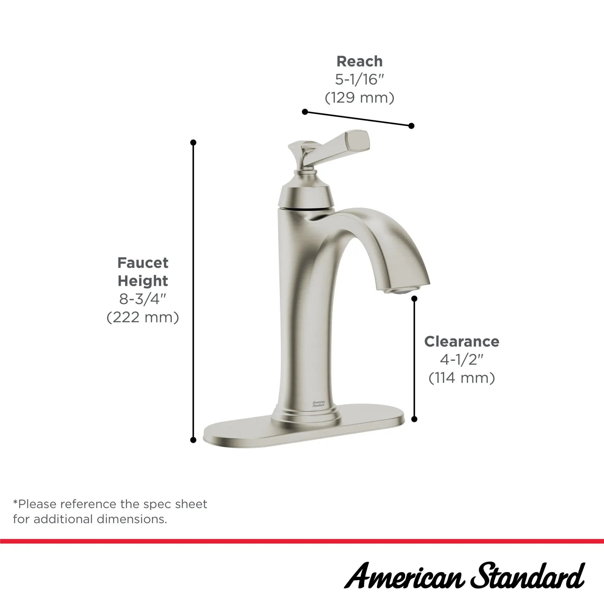 Rumson® Single Hole Single-Handle Bathroom Faucet 1.2 gpm/4.5 L/min With Lever Handle // BRUSHED NICKEL // 187785_Rumson_Infographic_7417101_0003_OCT2023_0_CDNwebp.webp