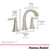 [7417801.295] Rumson® 8-Inch Widespread 2-Handle Bathroom Faucet 1.2 gpm/4.5 L/min With Lever Handles - Brushed Nickel