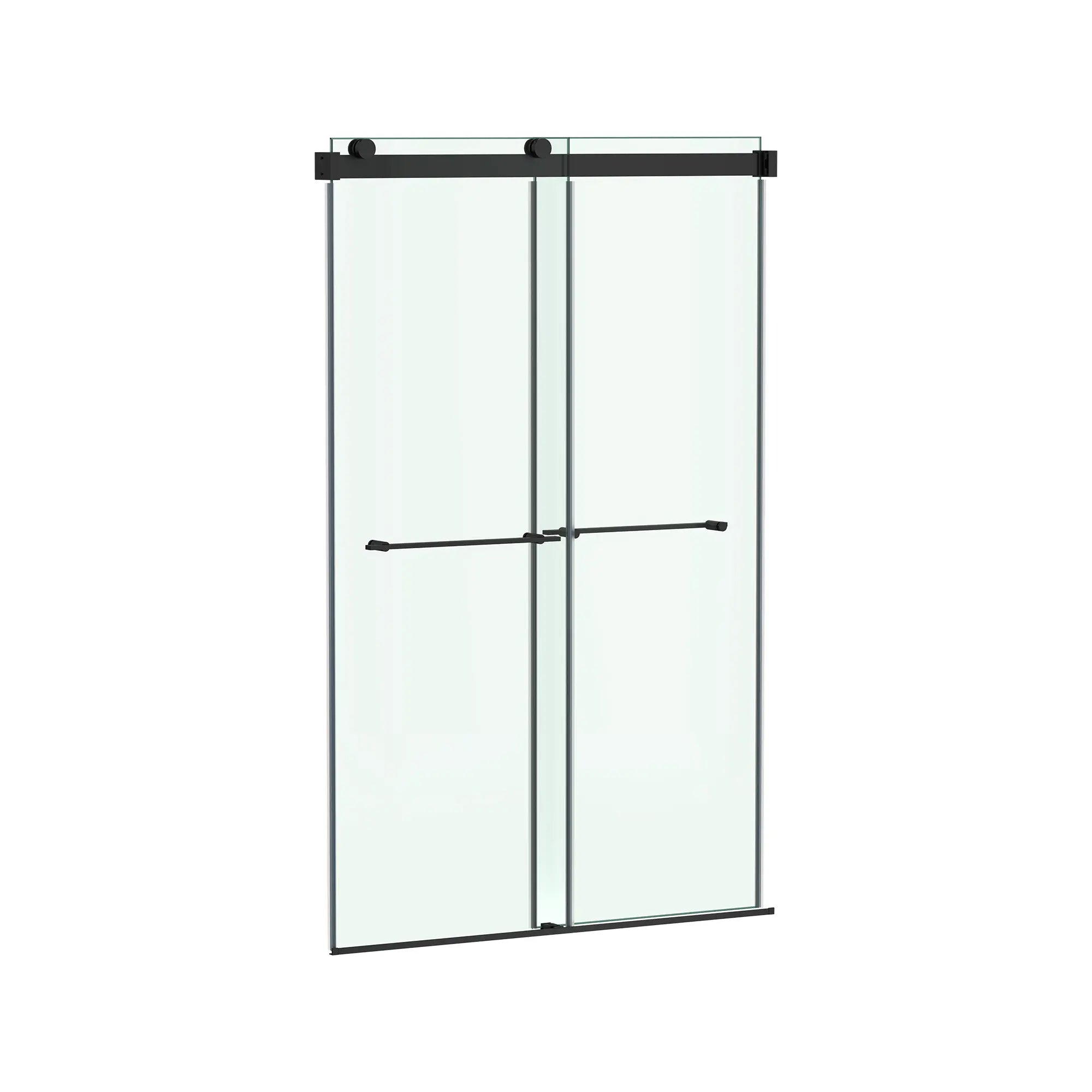 Aspirations 48 x 72-Inch Frameless Sliding Shower Door // 48 X 72 IN / MATTE BLACK // 188268_Aspirations_SiloRight_AM00855400.243_0001_May2023_0_CDNwebp.webp
