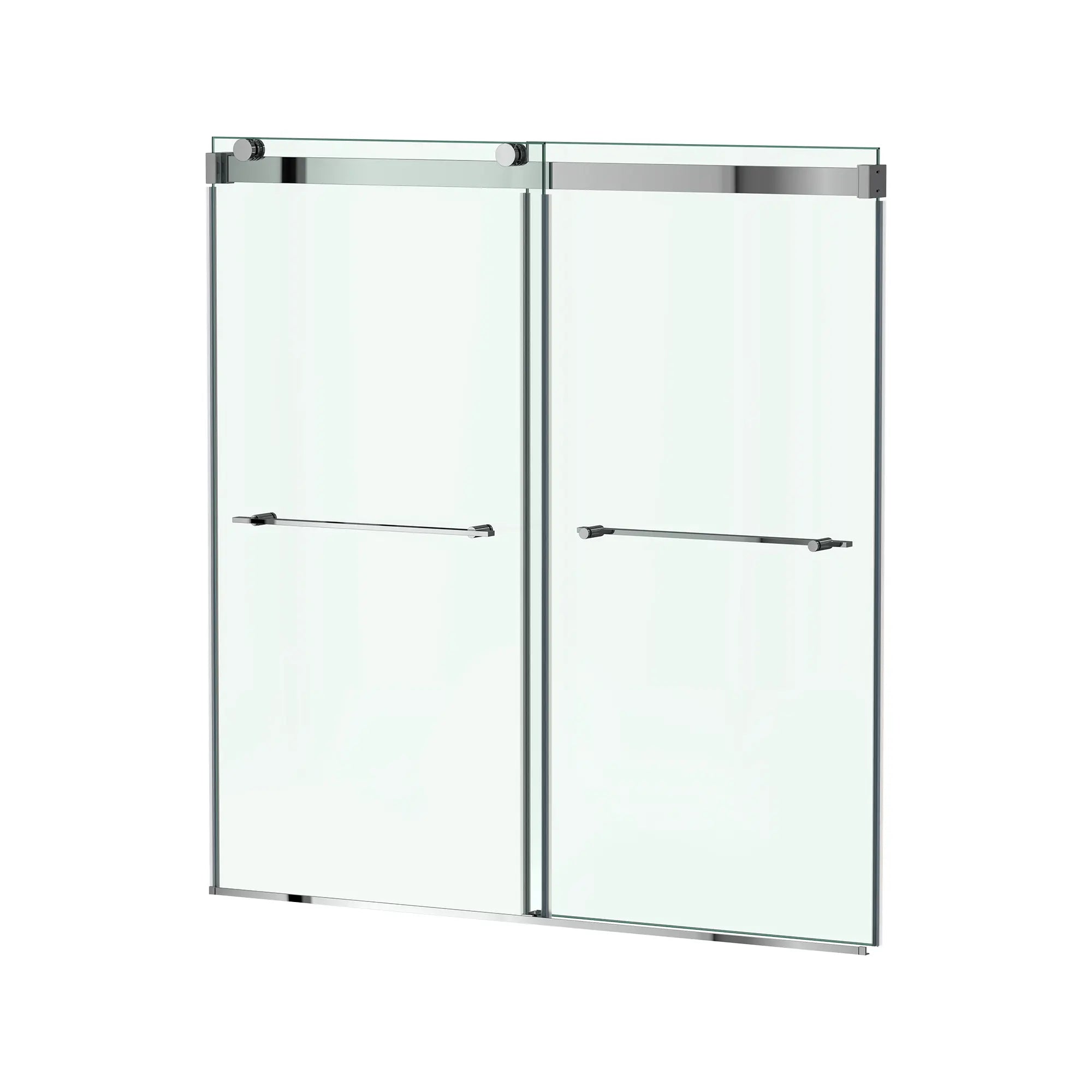 Aspirations 60 x 60-Inch Frameless Sliding Bathtub Door // 60 X 60 IN / SILVER SHINE // 188289_Aspirations_SiloLeft_AM00853400.213_0001_May2023_0_CDNwebp_f8932f2e-a871-45ef-bde6-4c62432f72e3.webp