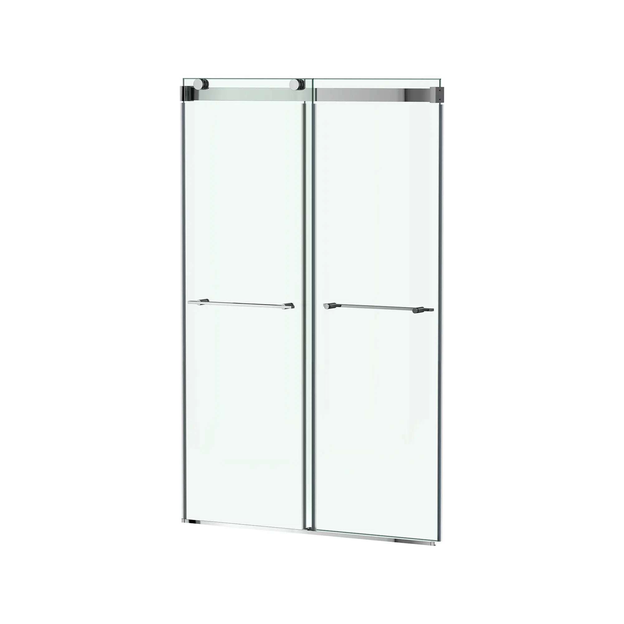 Aspirations 48 x 72-Inch Frameless Sliding Shower Door // 48 X 72 IN / SILVER SHINE // 188297_Aspirations_SiloLeft_AM00855400.213_0001_May2023_0_CDNwebp.webp