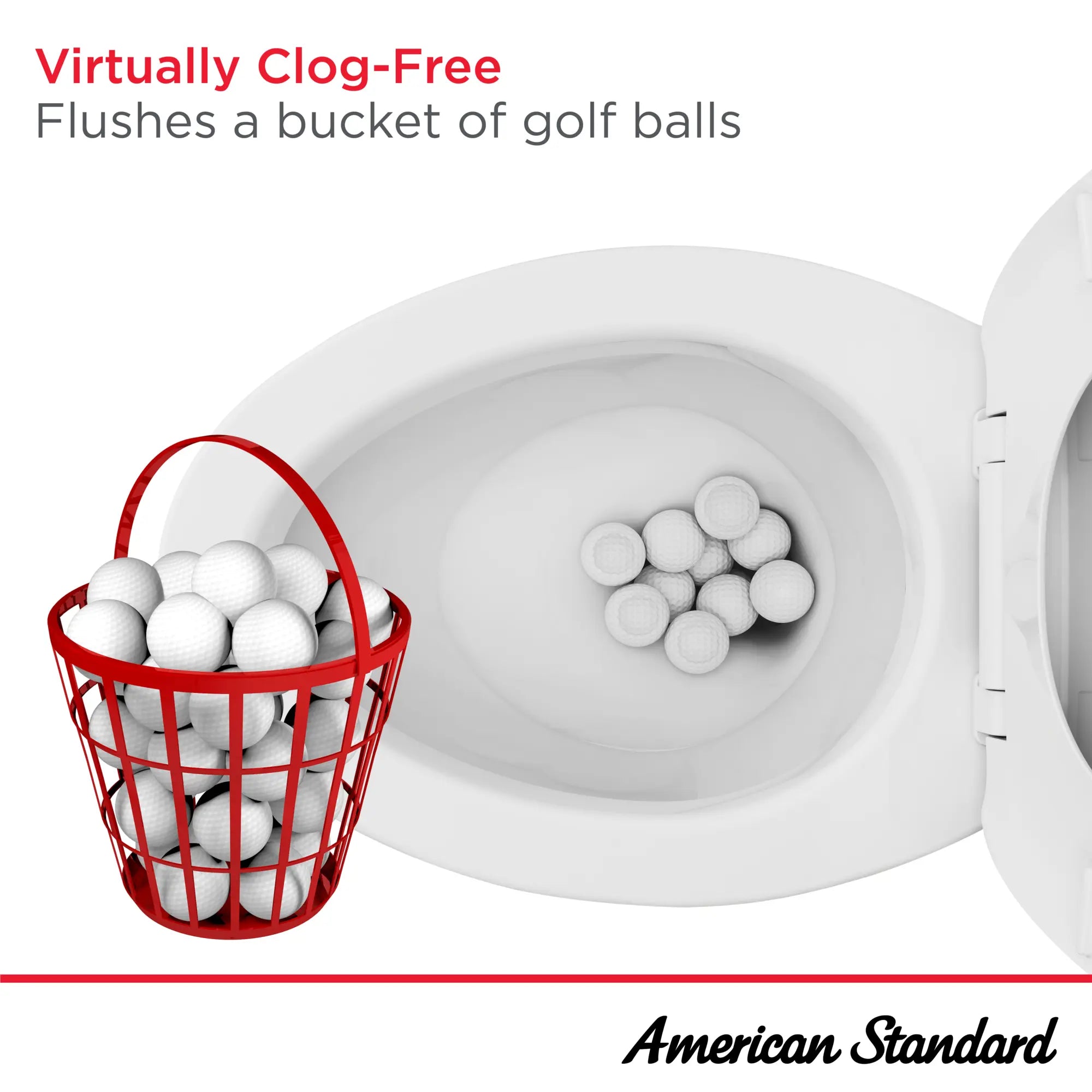 Champion® PRO Two-Piece 1.6 gpf/6.0 Lpf Chair Height Elongated Toilet Less Seat // WHITE // 188454_GolfBalls_Infographic_Generic_0001_OCT2023_0_CDNwebp.webp