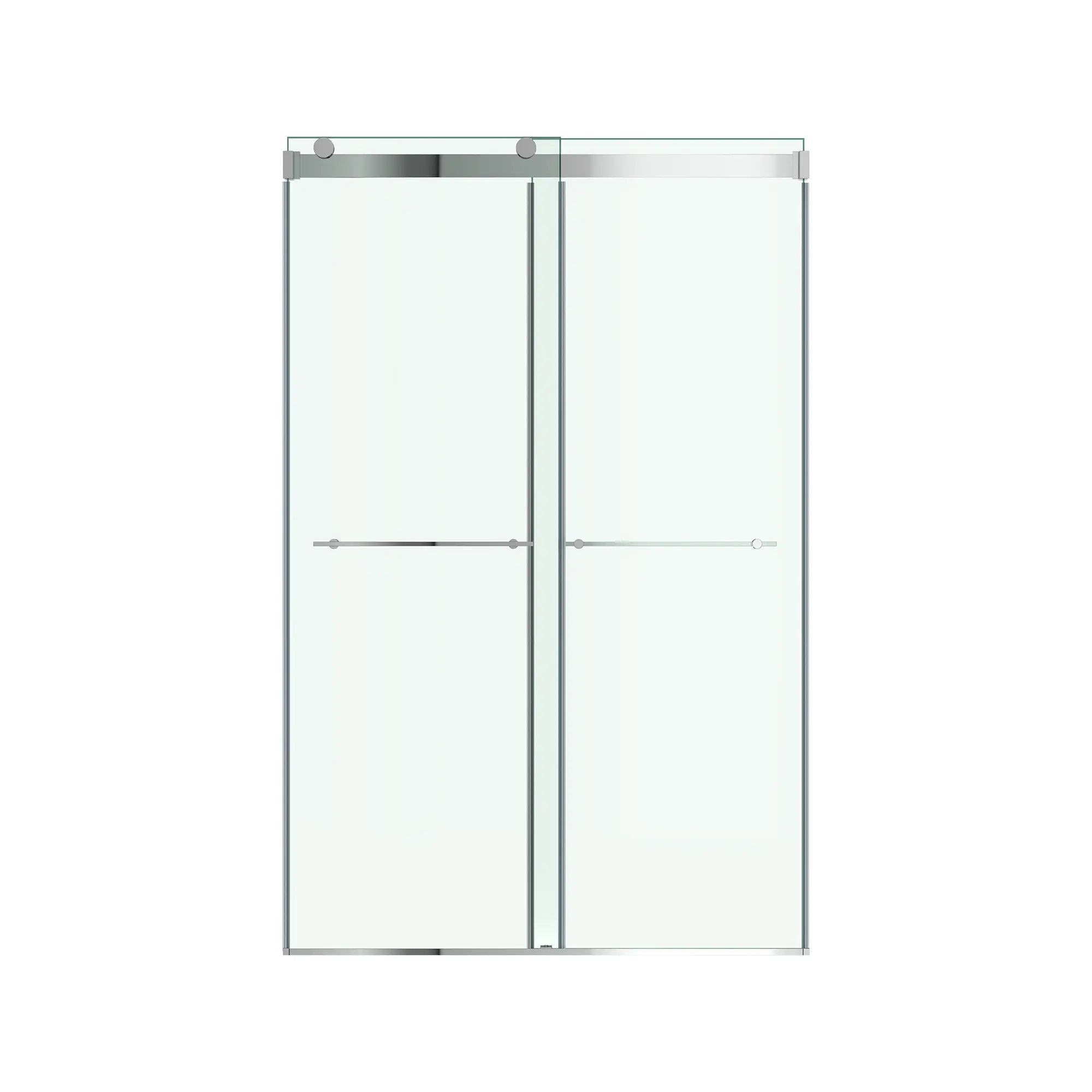 Aspirations 48 x 72-Inch Frameless Sliding Shower Door // 48 X 72 IN / SILVER SHINE // 193138_Aspirations_SiloFront_AM00855400.213_0001_May2023_0_CDNwebp.webp
