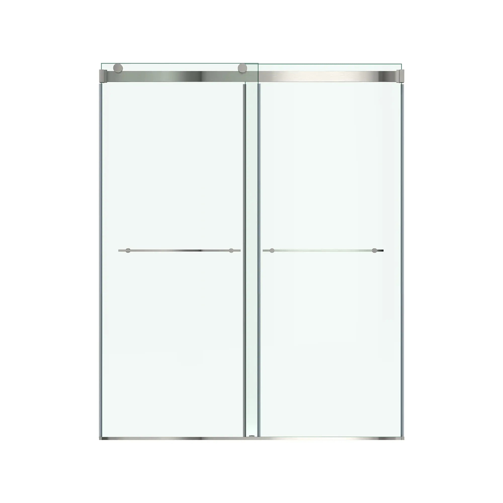 Aspirations 60 x 72-Inch Frameless Sliding Shower Door // 60 X 72 IN / BRUSHED NICKEL // 193203_Aspirations_SiloFront_AM00854400.295_0001_May2023_0_CDNwebp.webp