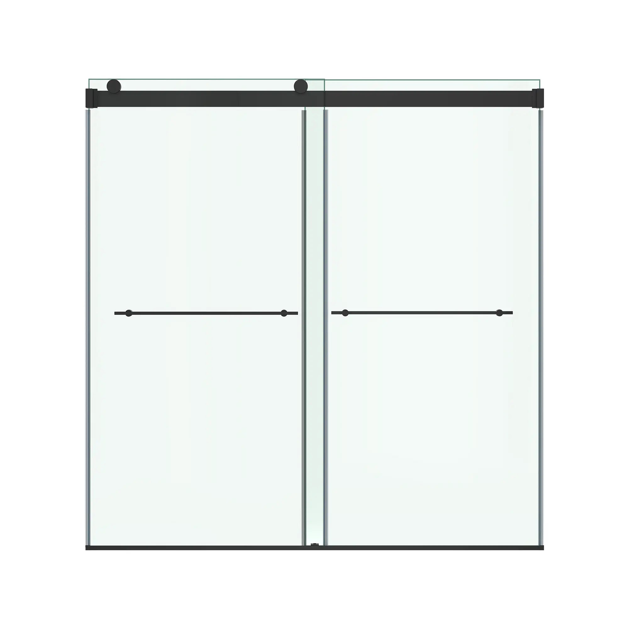 Aspirations 60 x 60-Inch Frameless Sliding Bathtub Door // 60 X 60 IN / MATTE BLACK // 193206_Aspirations_SiloFront_AM00853400.243_0001_May2023_0_CDNwebp_a3fb58a1-07b1-424b-9f16-de0b35396973.webp