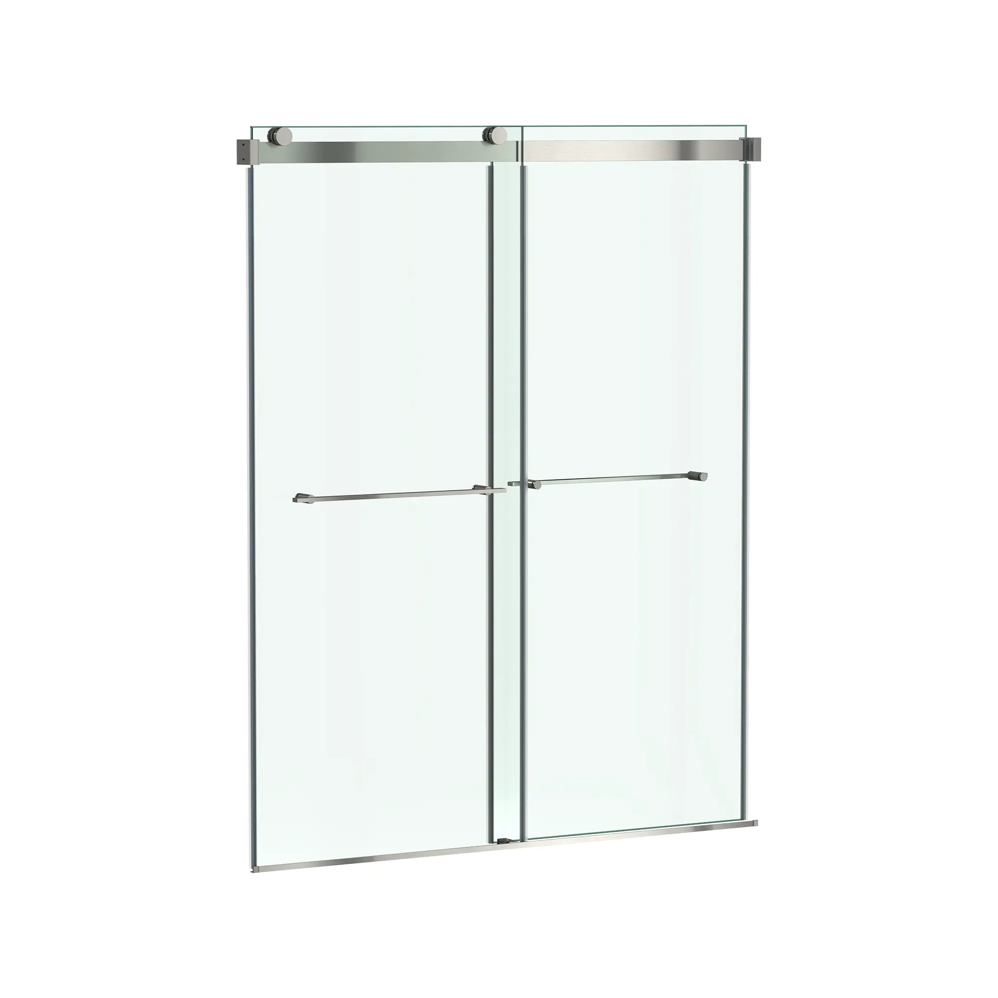 Aspirations 60 x 72-Inch Frameless Sliding Shower Door // 60 X 72 IN / BRUSHED NICKEL // 193211_Aspirations_SiloRight_AM00854400.295_0001_May2023_0_CDNwebp.webp