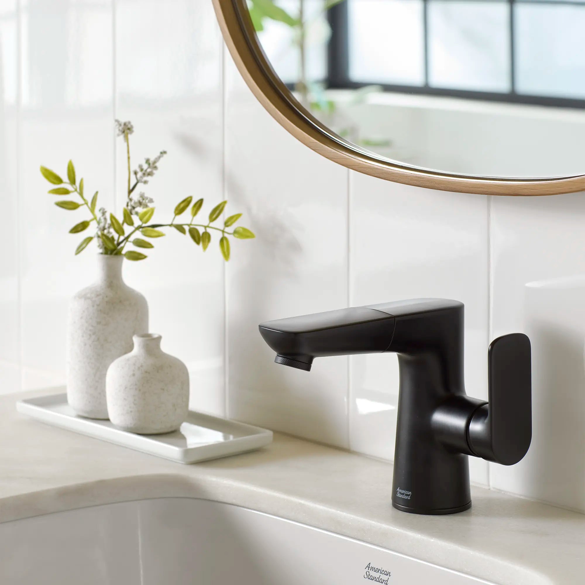 Aspirations Single-Handle Pull-Out Bathroom Faucet 1.2 gpm/4.5 L/min With Lever Handle // MATTE BLACK // 231964_Aspirations_EnvironmentCloseUp_7061121.243_1607000.020_0001_Nov2023_0_CDNwebp.webp