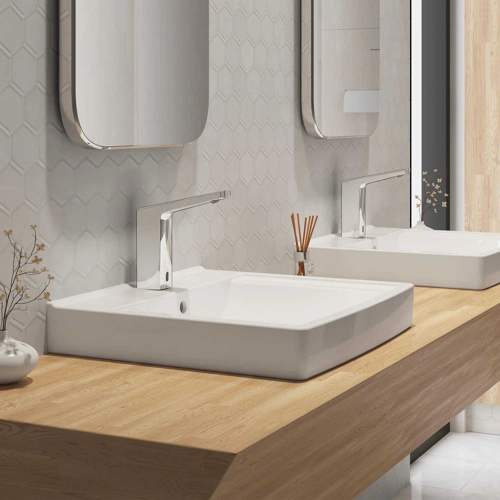 Paradigm® Selectronic® Touchless Faucet, Base Model, 0.35 gpm/1.3 Lpm // POLISHED CHROME // 238891_DetectLnkIot_EnvironmentCloseUp_702B505.002_0001_MARCH2024_0_CDNwebp.webp