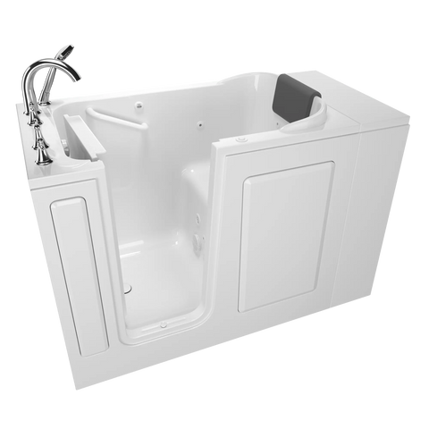 Gelcoat Premium Series 48x28 Inch Walk-In Bathtub with Jet Massage System - Left Hand Door and Drain