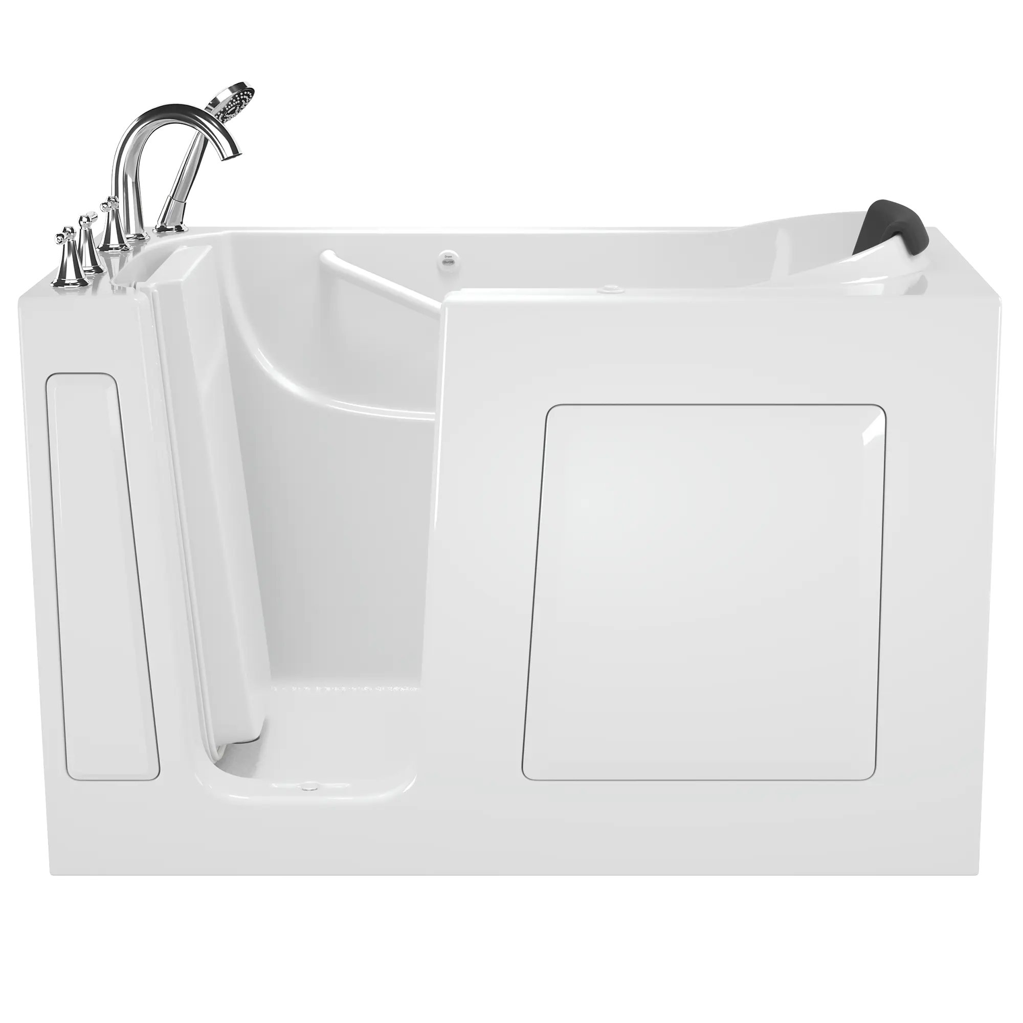 Gelcoat Premium Series 60x30 Inch Walk-In Bathtub with Jet Massage System - Left Hand Door and Drain // WHITE // 239458_Front_SSM6030LA-WH_LJ-WH_KO_CDNwebp.webp