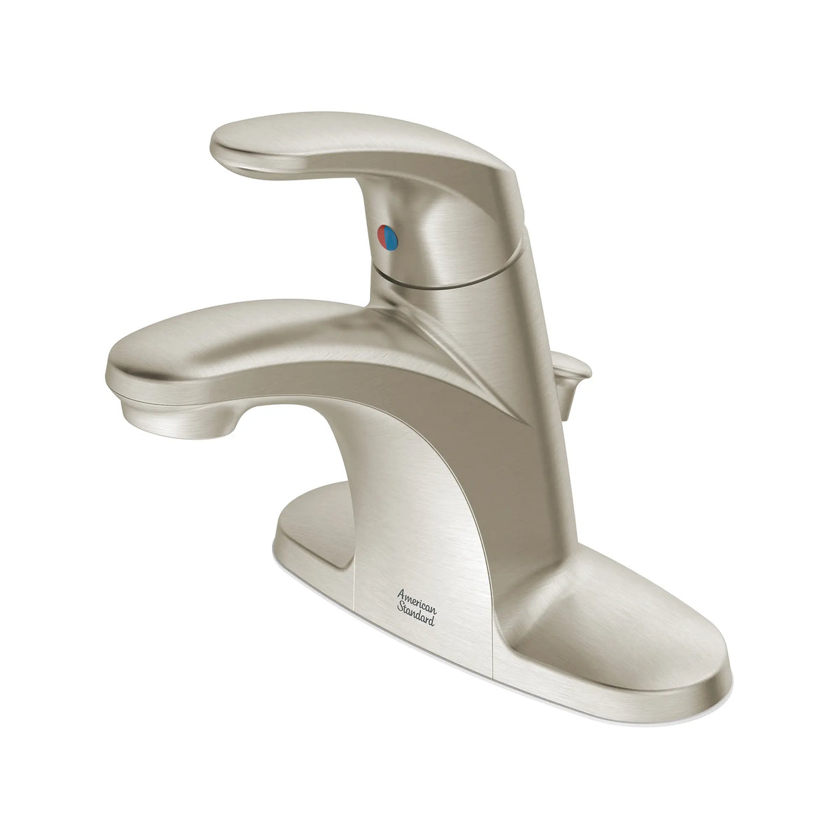 Colony® PRO 4-Inch Centerset Single-Handle Bathroom Faucet 1.2 gpm/4.5 Lpm Less Drain With Lever Handle // BRUSHED NICKEL // 239577_Colony_SiloLeft_7075005.295_0001_MARCH2024_CDNwebp.webp
