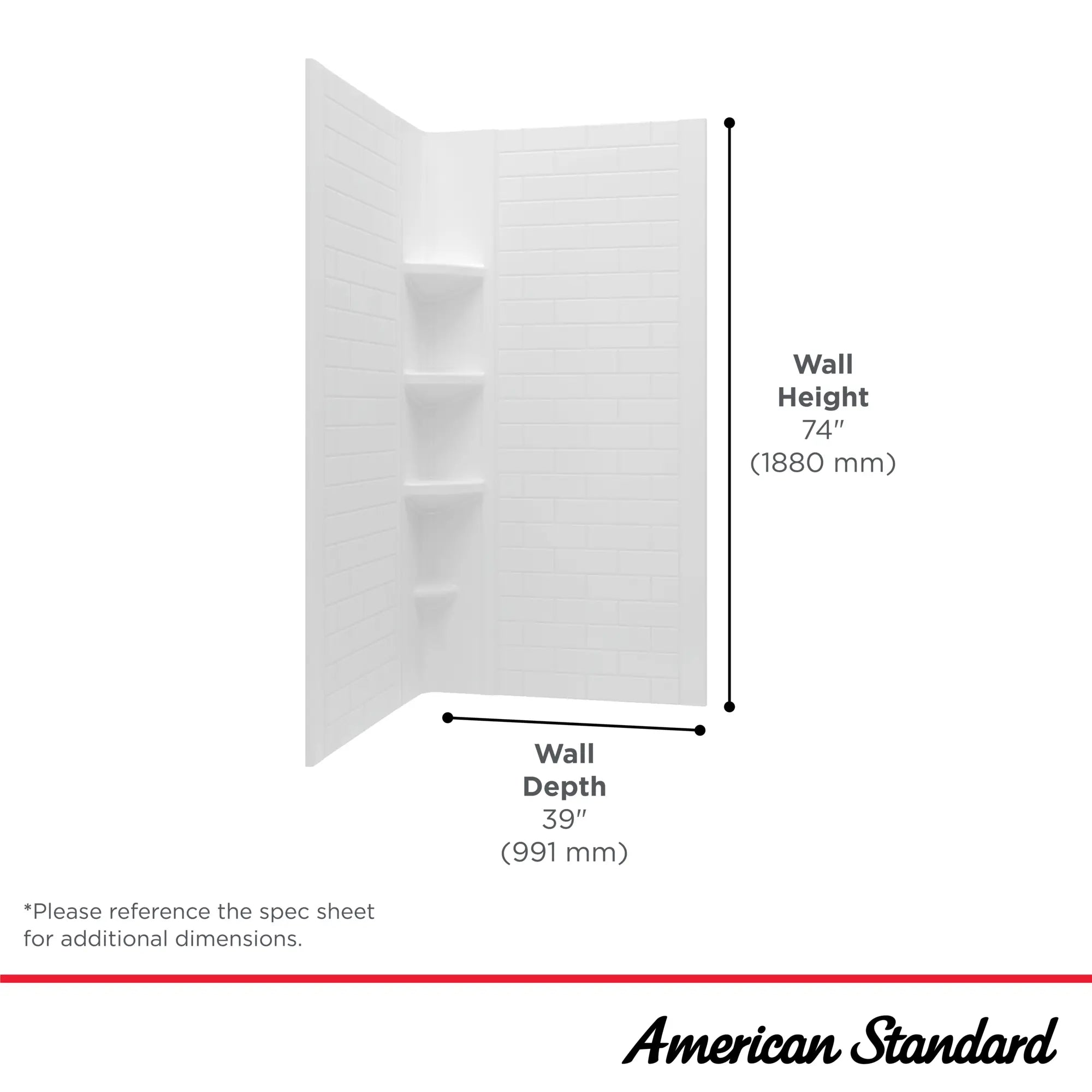 Elevate 38-In. x 38-In. x 74-In. Subway Pattern 2-pc Shower Surround // ARCTIC // 240100_Elevate_Infographic_2947SWT38.011_0002_MAR2024_CDNwebp.webp