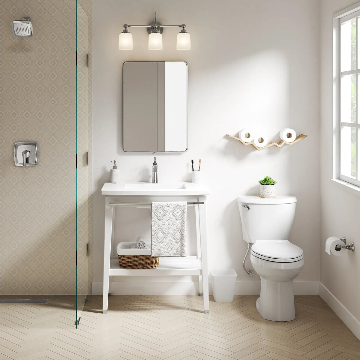 Colony®3 Chair-Height Elongated Bowl // WHITE // 240721_Reliant_EnvironmentFull_726AA101.020_3437A101.020_4425A104.020_0002_MARCH2024_CDNwebp.webp