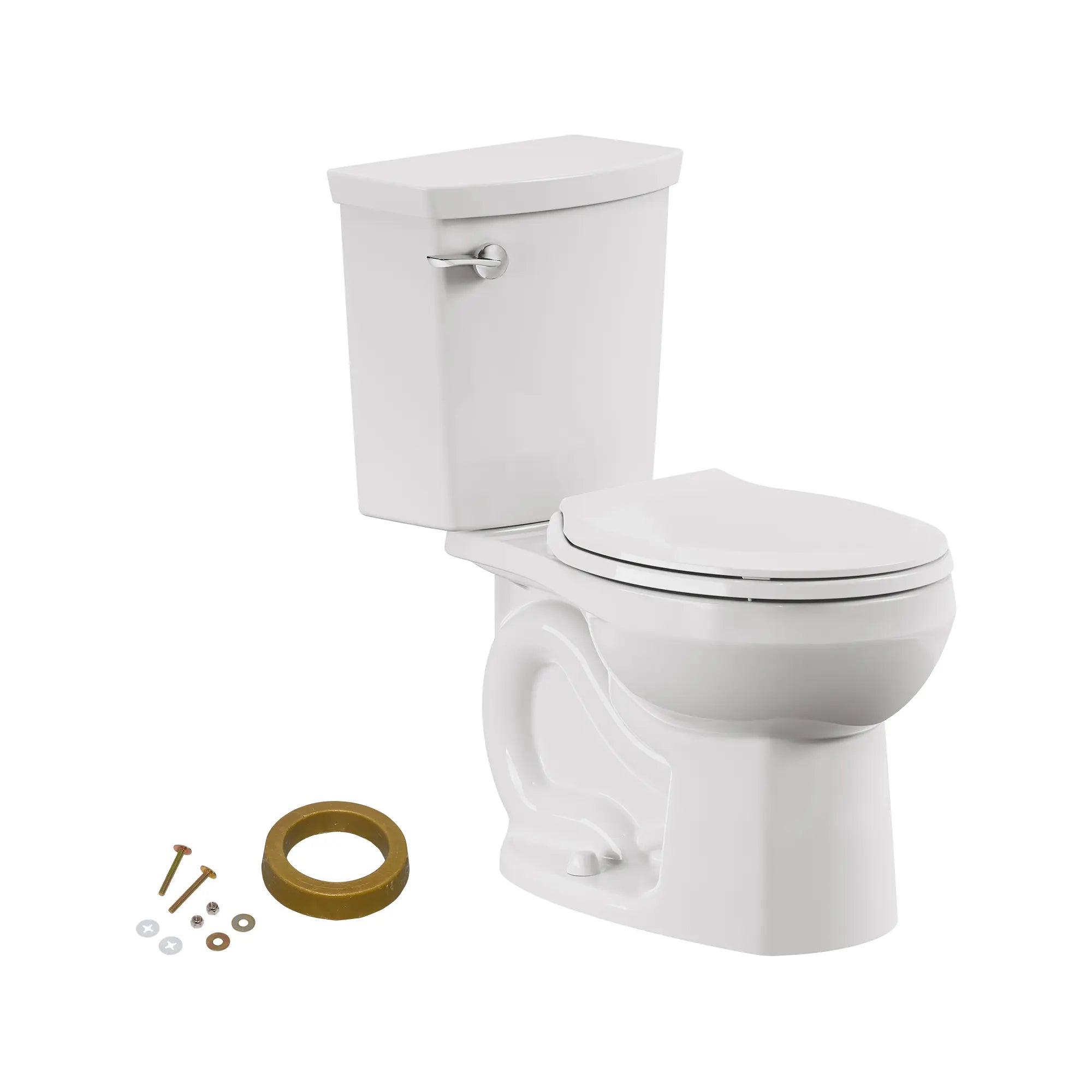 H2Optimum® Two-Piece 1.1 gpf/4.2 Lpf Standard Height Round Front Toilet With Seat and Wax Ring // WHITE // 244845_H2Optimum_SiloRight_606DA001.020_738519-100.0070A_0001_April2024_CDNwebp.webp