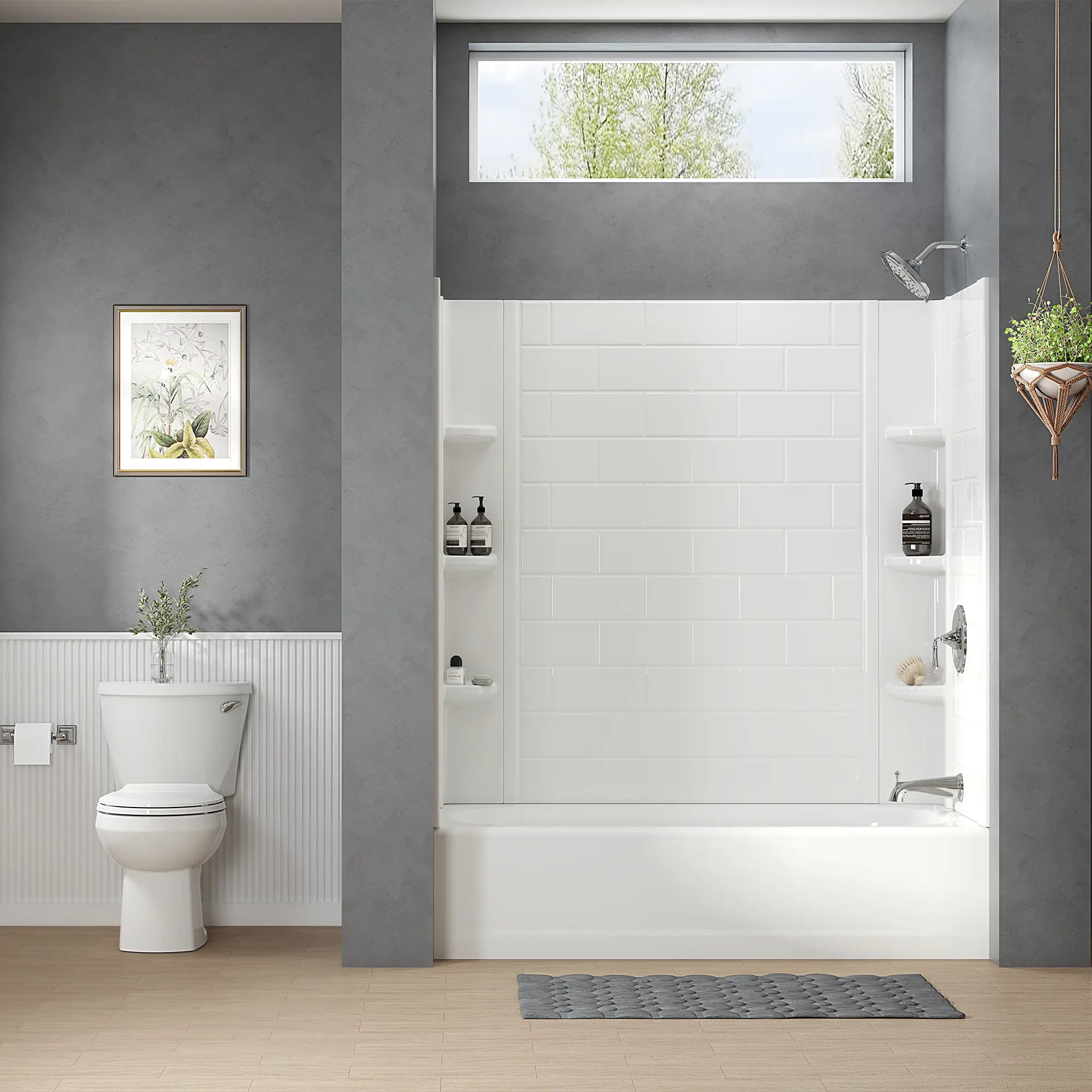 Princeton® PRO Steel 60 x 30-inch Integral Apron Bathtub with Right-Hand Outlet // 60 X 30 IN / RIGHT / WHITE // 246575_SteelTub_EnvironmentFull_3961BWT60.020_1391202.020_0001_MAY2024_0_CDNwebp.webp