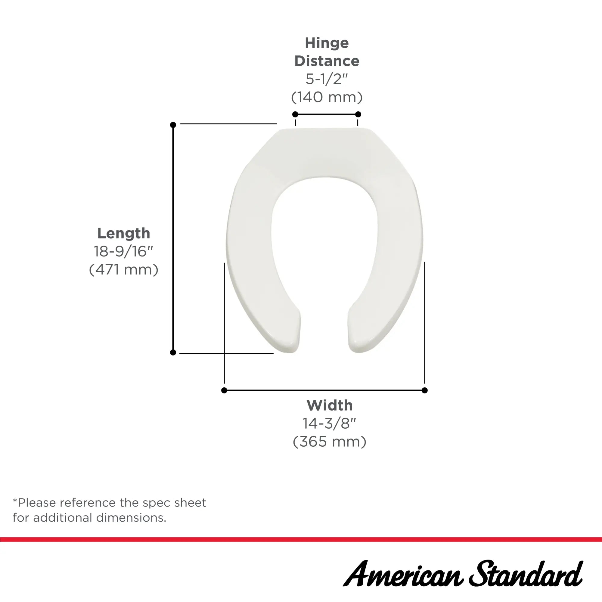 Commercial Heavy Duty Open Front Elongated Toilet Seat with EverClean® Surface and Self-sustaining Hinges // WHITE // 262406_Commercial_Infographics_5901100SS_May2025_0_CDNwebp.webp