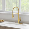 [117696GN00] Sonner Single-Handle Semi-Pro 3-Function Kitchen Faucet 1.8 gpm/6.8 L/min with Deck Plate - Brushed Cool Sunrise