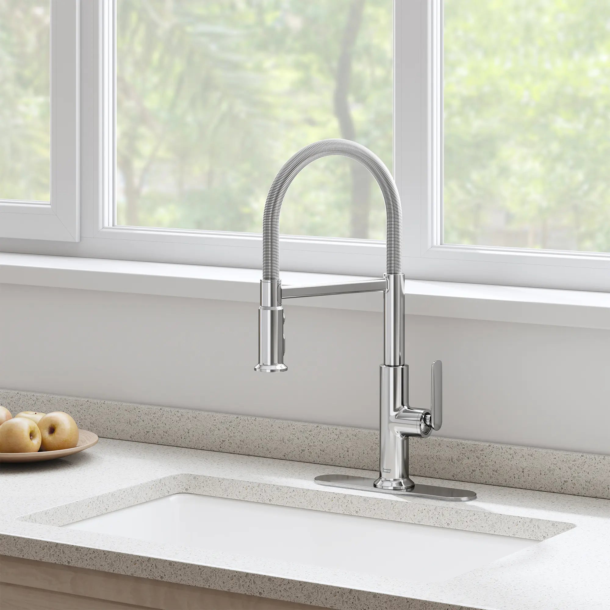 Sonner Single-Handle Semi-Pro 3-Function Kitchen Faucet 1.8 gpm/6.8 L/min with Deck Plate // POLISHED CHROME // 262432_Sonner_EnvironmentCloseUp_1176960020_0002_FEBRUARY2025_0_CDNwebp.webp