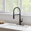 [1176962430] Sonner Single-Handle Semi-Pro 3-Function Kitchen Faucet 1.8 gpm/6.8 L/min with Deck Plate - Matte Black