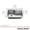 [20SB.332211C.075] Raleigh® 33 x 22-Inch Stainless Steel Drop-In or Undermount Single-Bowl Residential Kitchen Sink With Dual-Spray Faucet - Stainless Steel