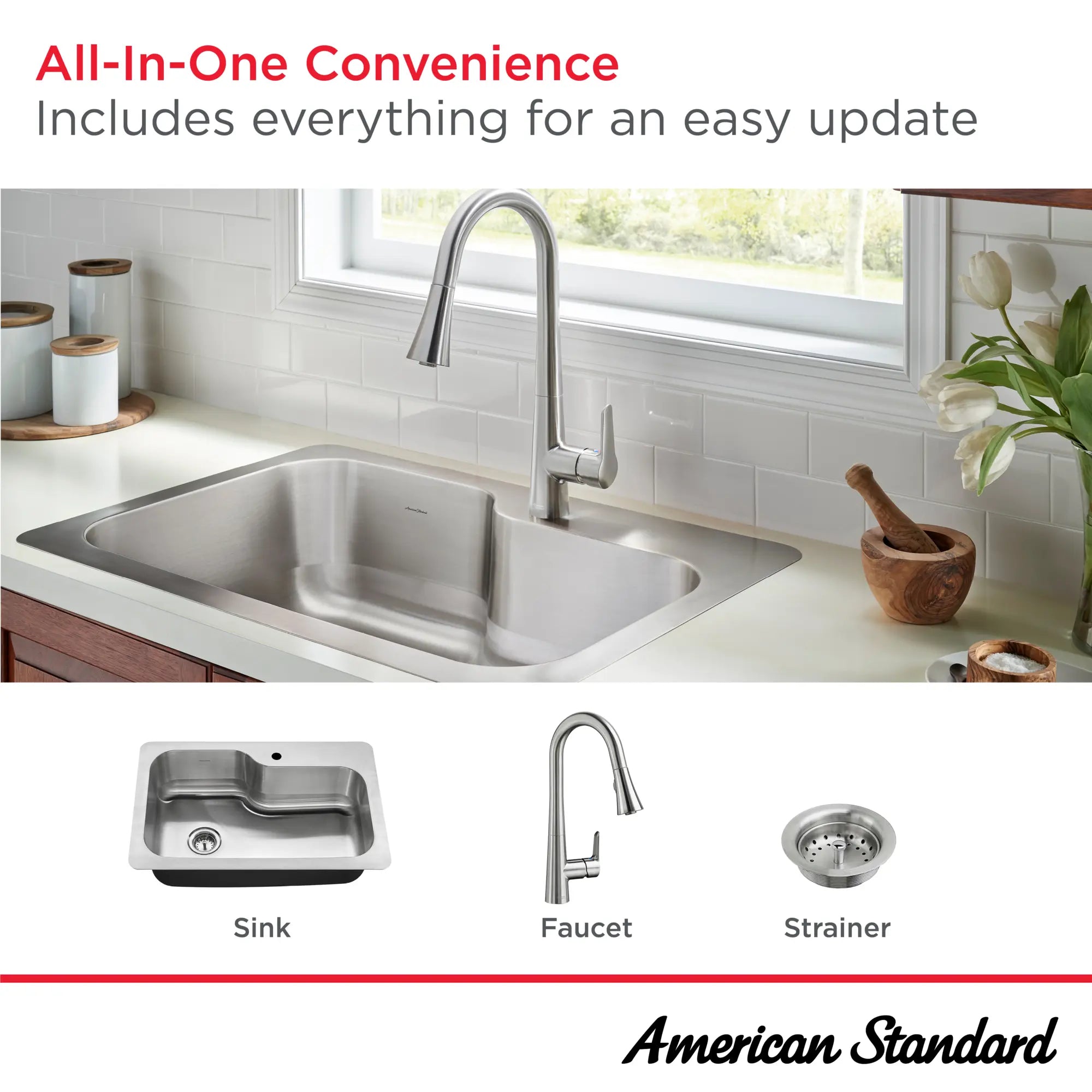 Raleigh® 33 x 22-Inch Stainless Steel Drop-In or Undermount Single-Bowl Residential Kitchen Sink With Dual-Spray Faucet // STAINLESS STEEL // 262705_Raleigh_Infographic_20SB.332211C_0004_MAY2025_0_CDNwebp.webp