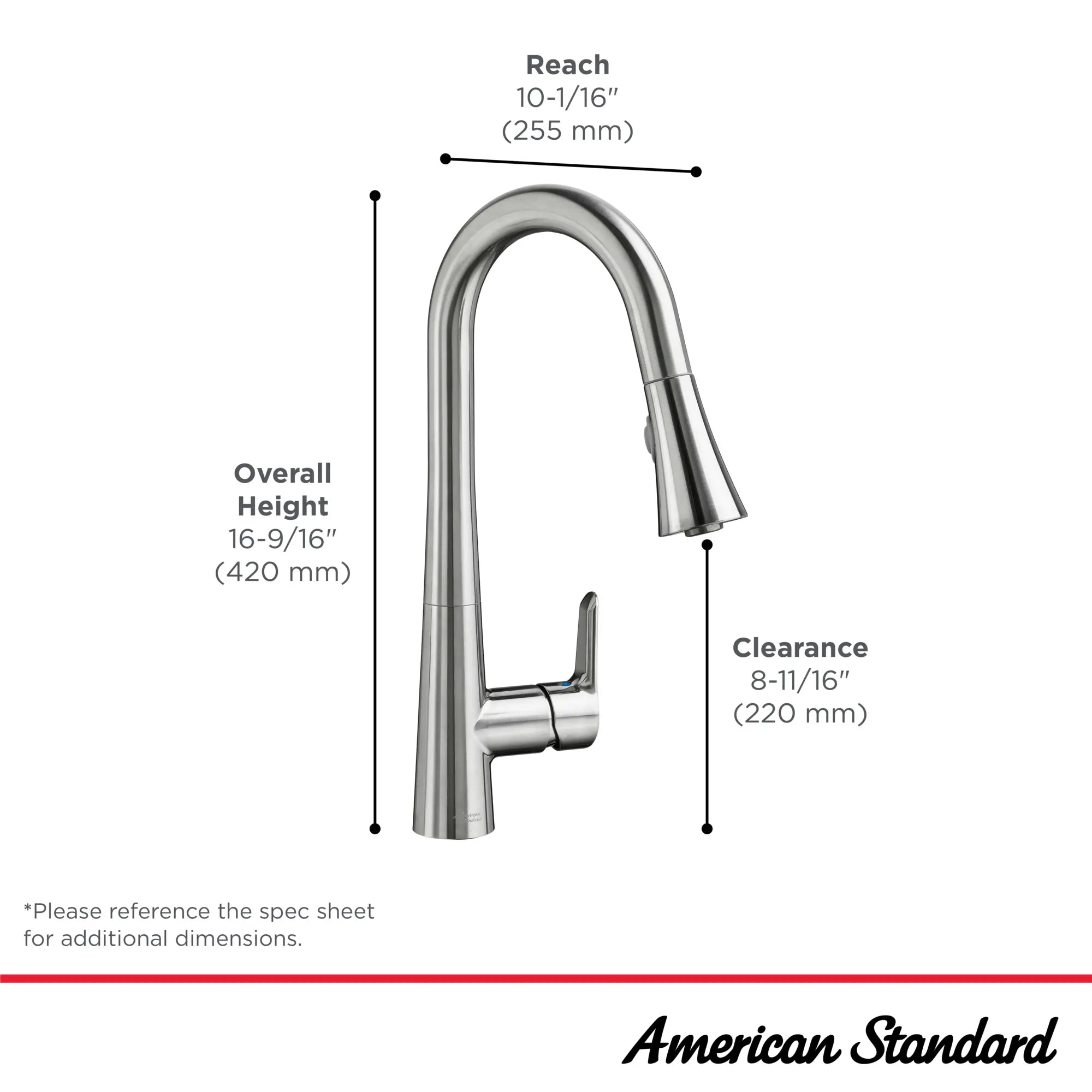 Raleigh Pull-Down Kitchen Faucet Ss - Thumbnail 4