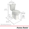 [204AA203.020] Edgemere® Two-Piece Dual Flush 1.28 gpf/4.8 Lpf and 1.0 gpf/3.8 Lpf Chair-Height Elongated Toilet Less Seat - White
