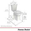 [204BA203.020] Edgemere® Two-Piece Dual Flush 1.28 gpf/4.8 Lpf and 1.0 gpf/3.8 Lpf Chair-Height Round-Front Toilet Less Seat - White