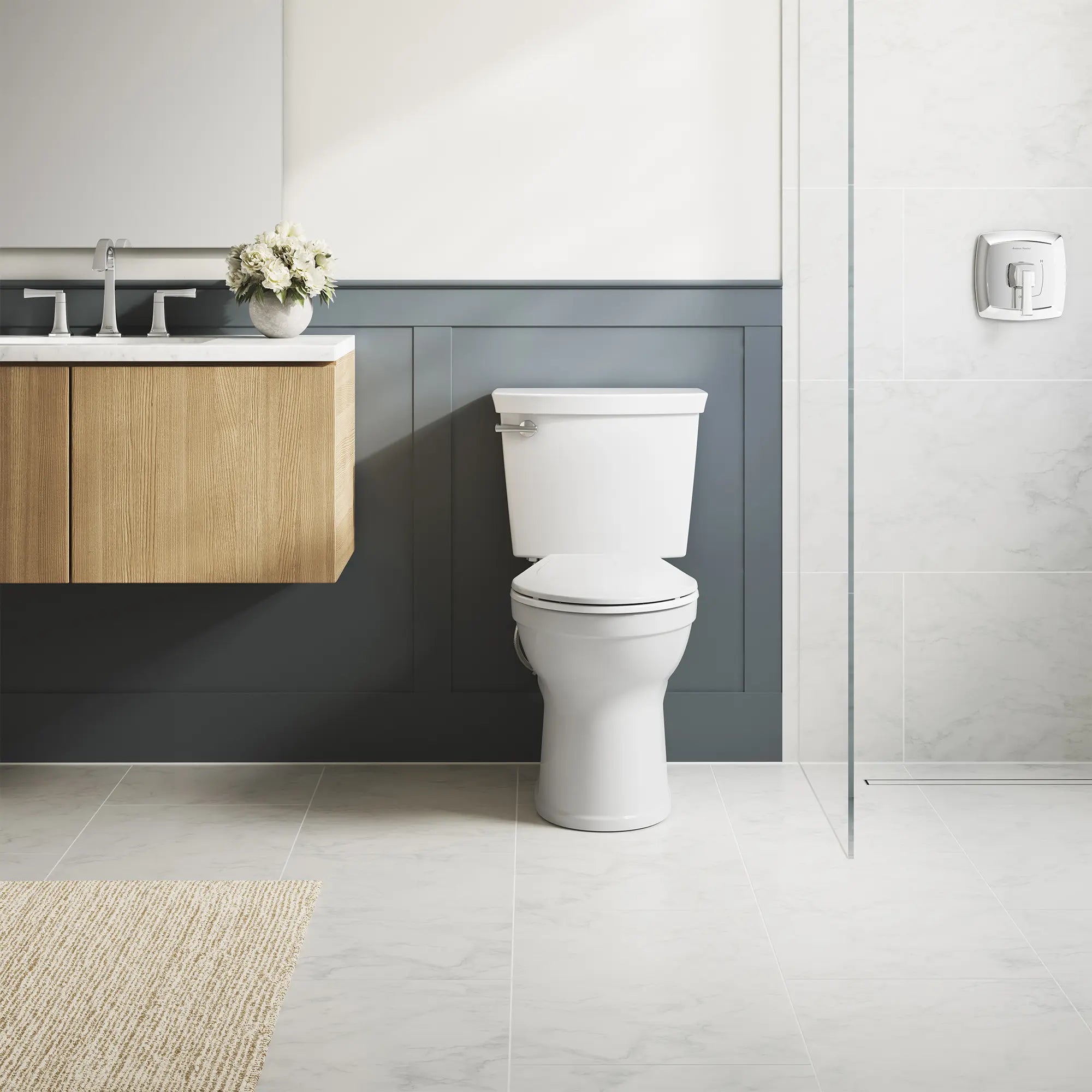 Champion Two-Piece 1.28 gpf/4.8 Lpf Chair Height Elongated Toilet with Seat // WHITE // 263144_Champion_EnvironmentCloseUp_747AA107SC020_0002_MAY2025_0_CDNwebp.webp