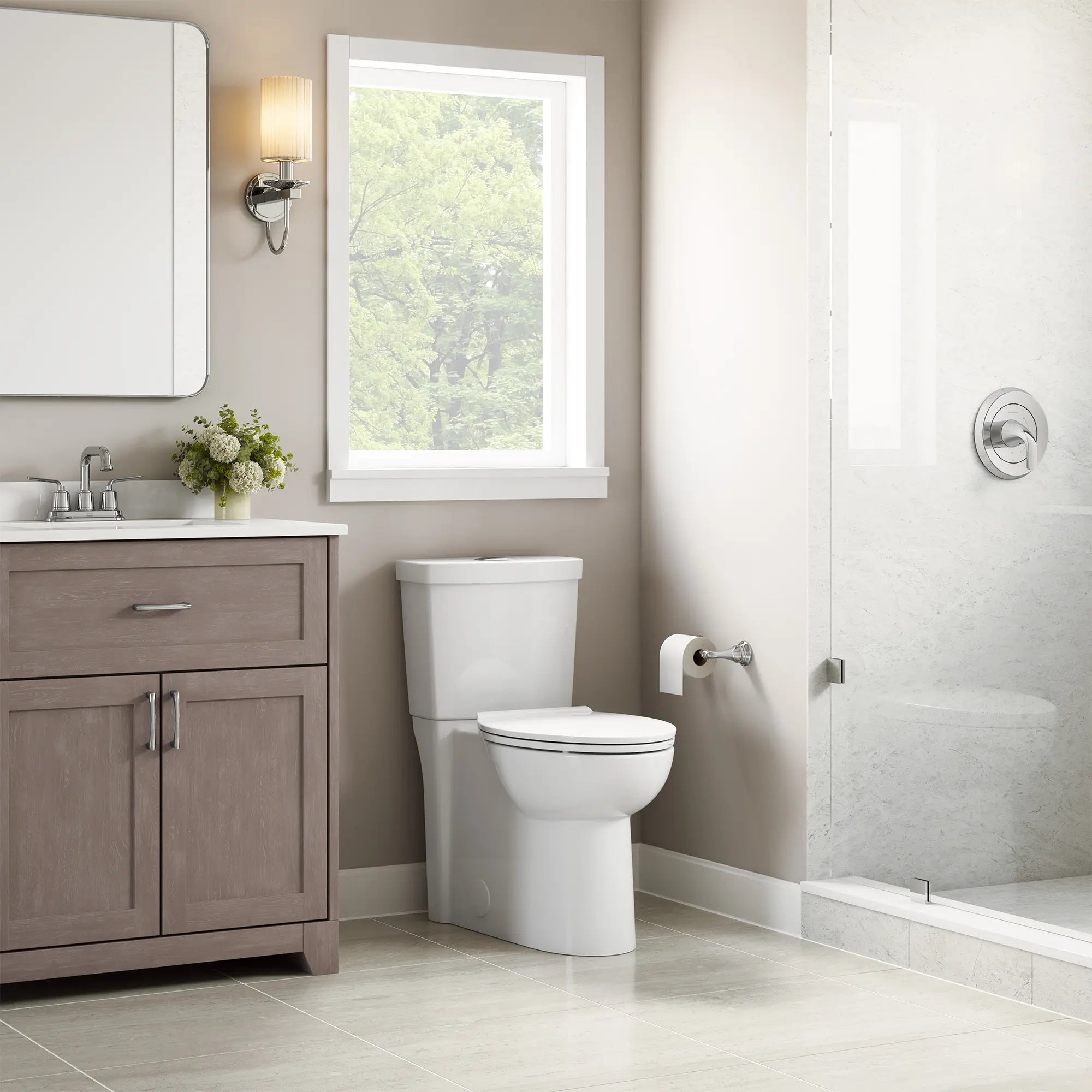 Clean 1.1 GPF/4.1 LPF 1.6 GPF/6.0 LPF Dual Flush Chair Height Elongated-Front 12-in. Rough-In Toilet with Seat // WHITE // 263159_Clean_EnvironmentCloseUp_721AA200S020_0001_MAY2025_0_CDNwebp.webp