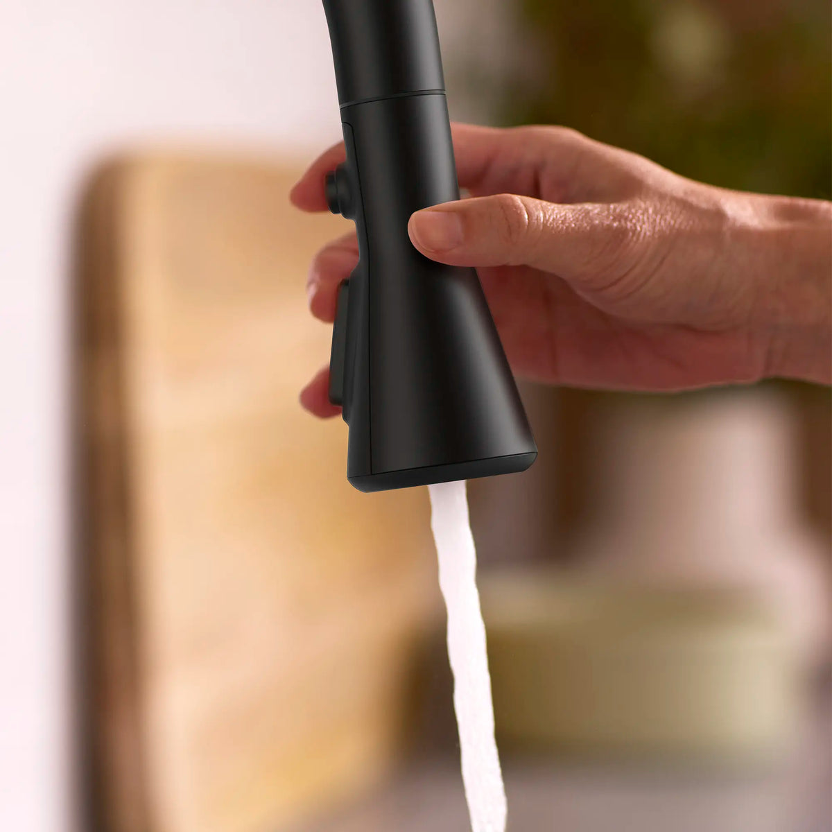 Aspirations Touchless Pull-Down Kitchen Faucet // MATTE BLACK // 263735_Aspirations_EnvironmentCloseUp_1048802430_0001_MAY2025_0_CDNwebp_f6460a7d-b000-4e01-965f-99d16914296f.webp