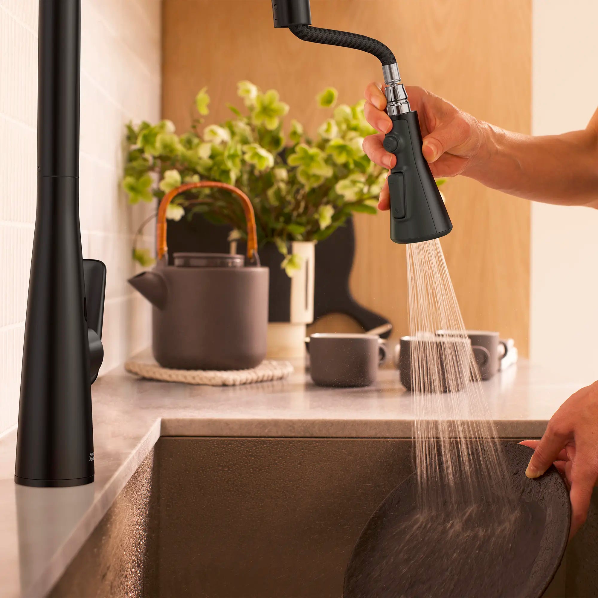 Aspirations Touchless Pull-Down Kitchen Faucet // MATTE BLACK // 263737_Aspirations_EnvironmentCloseUp_1048802430_0003_MAY2025_0_CDNwebp_301b070b-cd68-4e7c-99aa-12ada5d4ceeb.webp