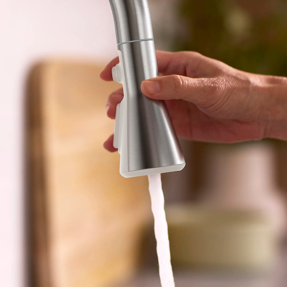 Aspirations Touchless Pull-Down Kitchen Faucet // STAINLESS STEEL // 263743_Aspirations_EnvironmentCloseUp_104880DC00_0001_MAY2025_0_CDNwebp_cfecaff4-3957-4863-a5ea-87689178a846.webp