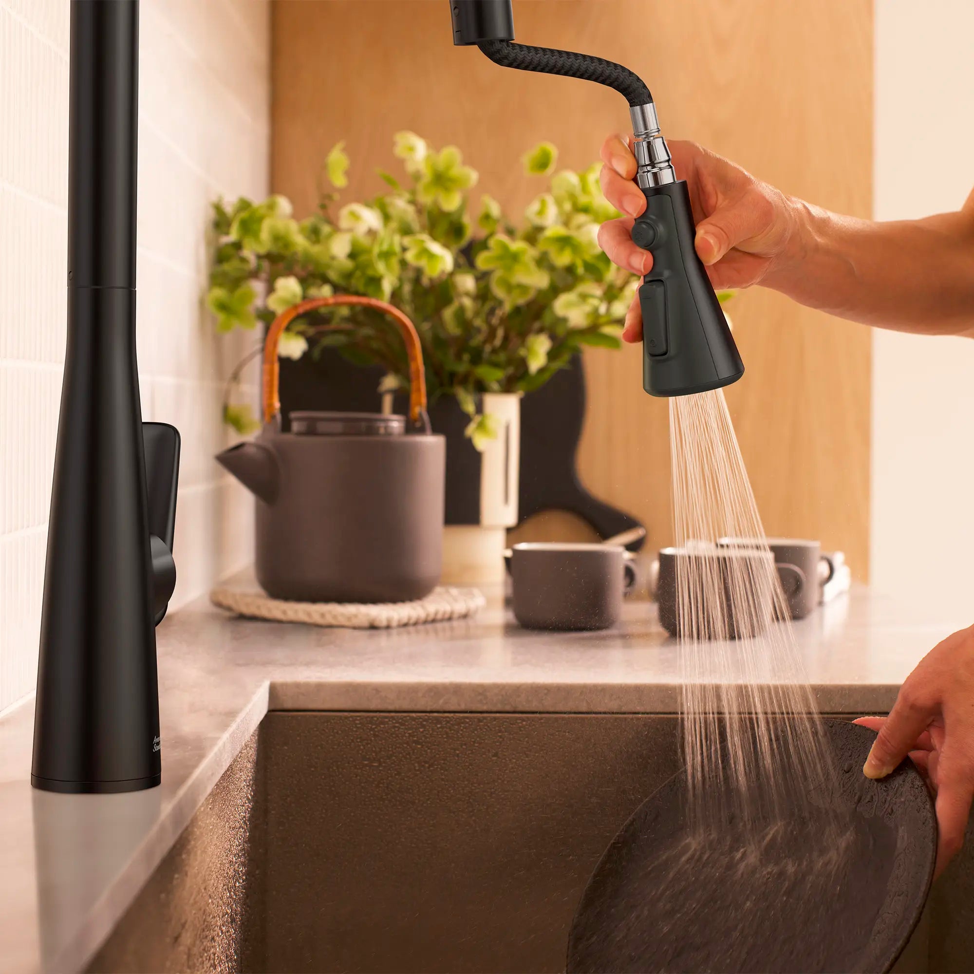 Aspirations Pull-Down Kitchen Faucet // MATTE BLACK // 263791_Aspirations_EnvironmentCloseUp_1048812430_0003_MAY2025_0_CDNwebp.webp