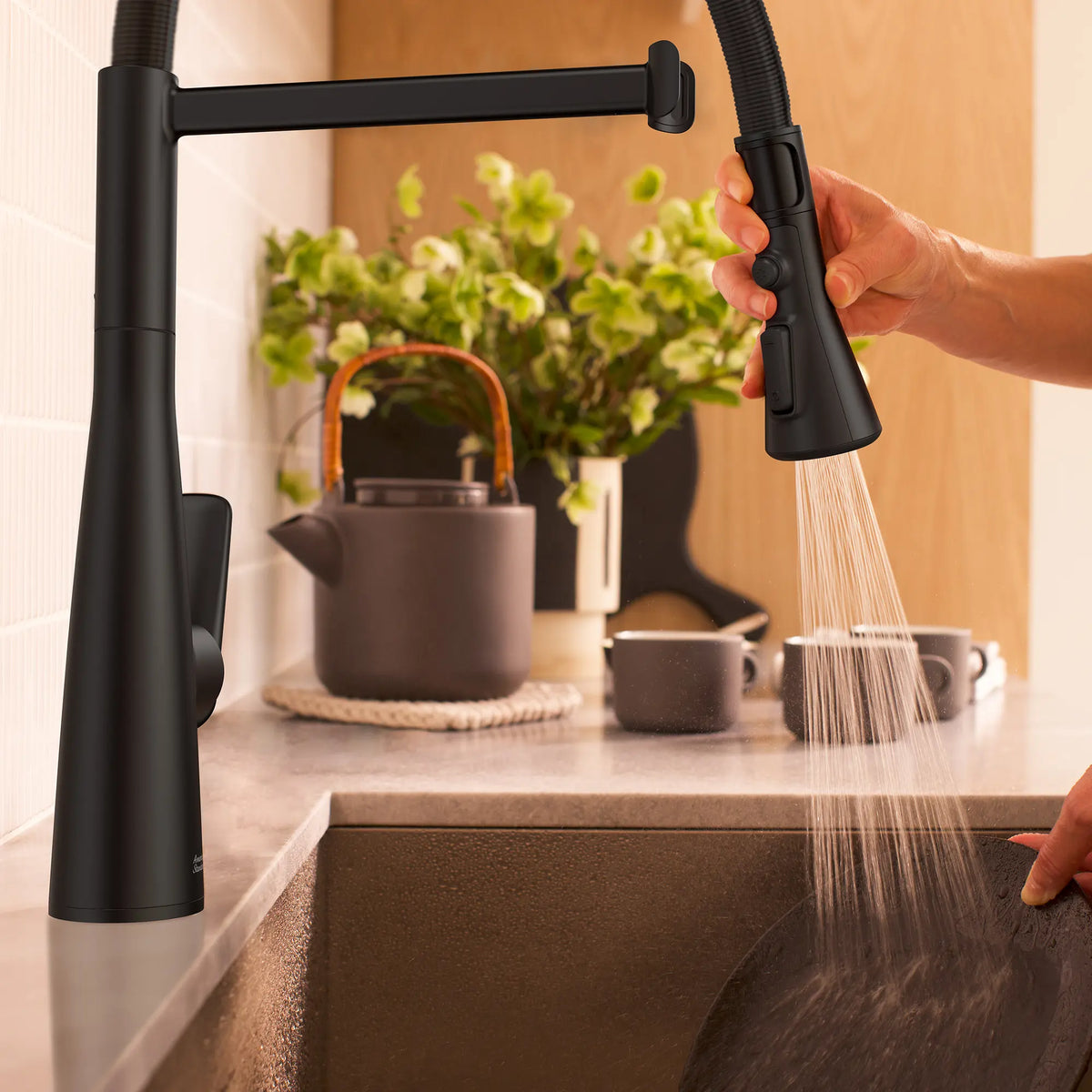 Aspirations Semi-Pro Kitchen Faucet // MATTE BLACK // 263805_Aspirations_EnvironmentCloseUp_1048822430_0003_JUNE2025_0_CDNwebp_6f87a55c-5755-4ece-aa89-814afa5b62e2.webp