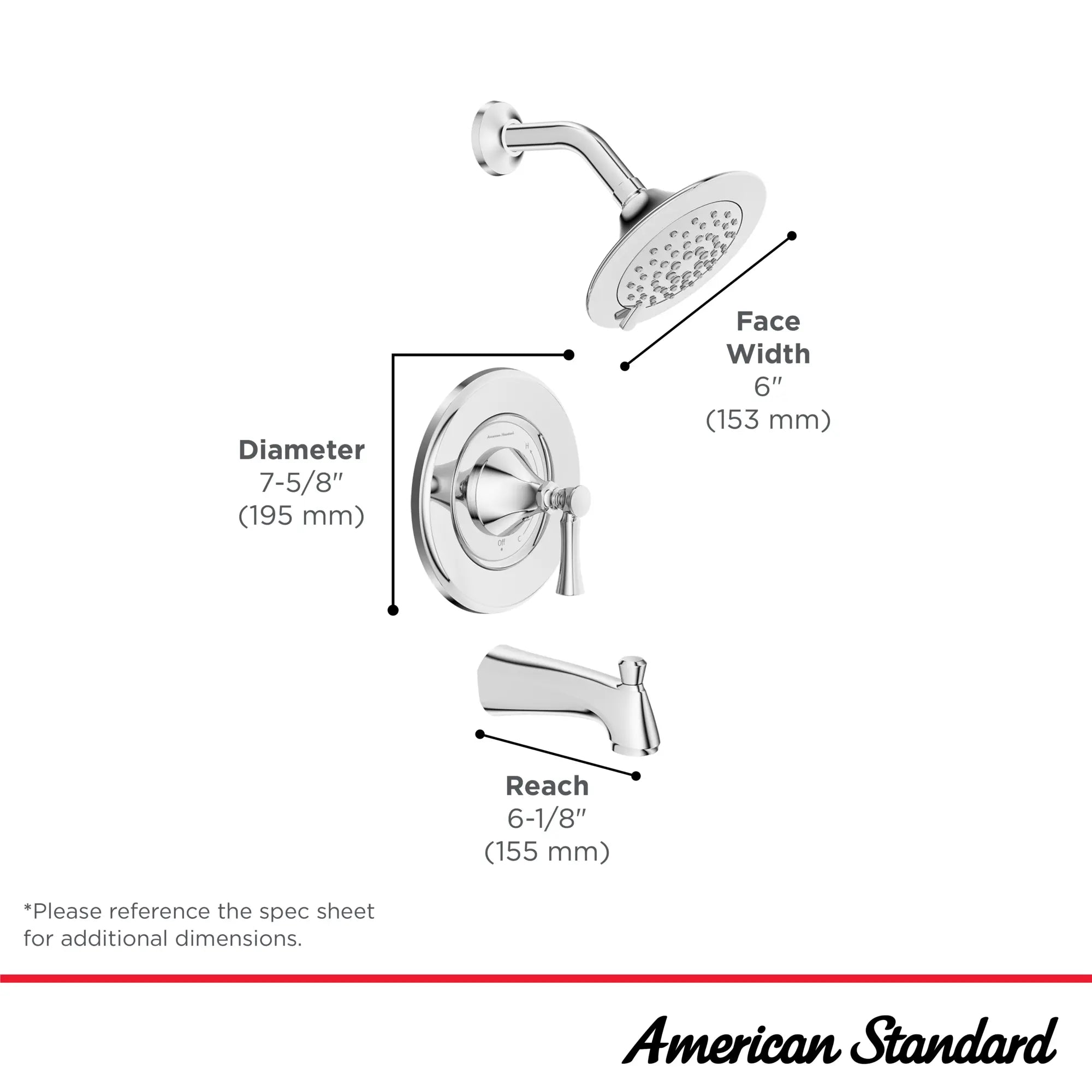 Chancellor® 1.8 gpm/6.8 L/min Tub and Shower Trim Kit With Ceramic Disc Valve Cartridge and Lever Handle // POLISHED CHROME // 266065_Chancellor_Infographic_7022502_0002_JUL2025_0_CDNwebp.webp