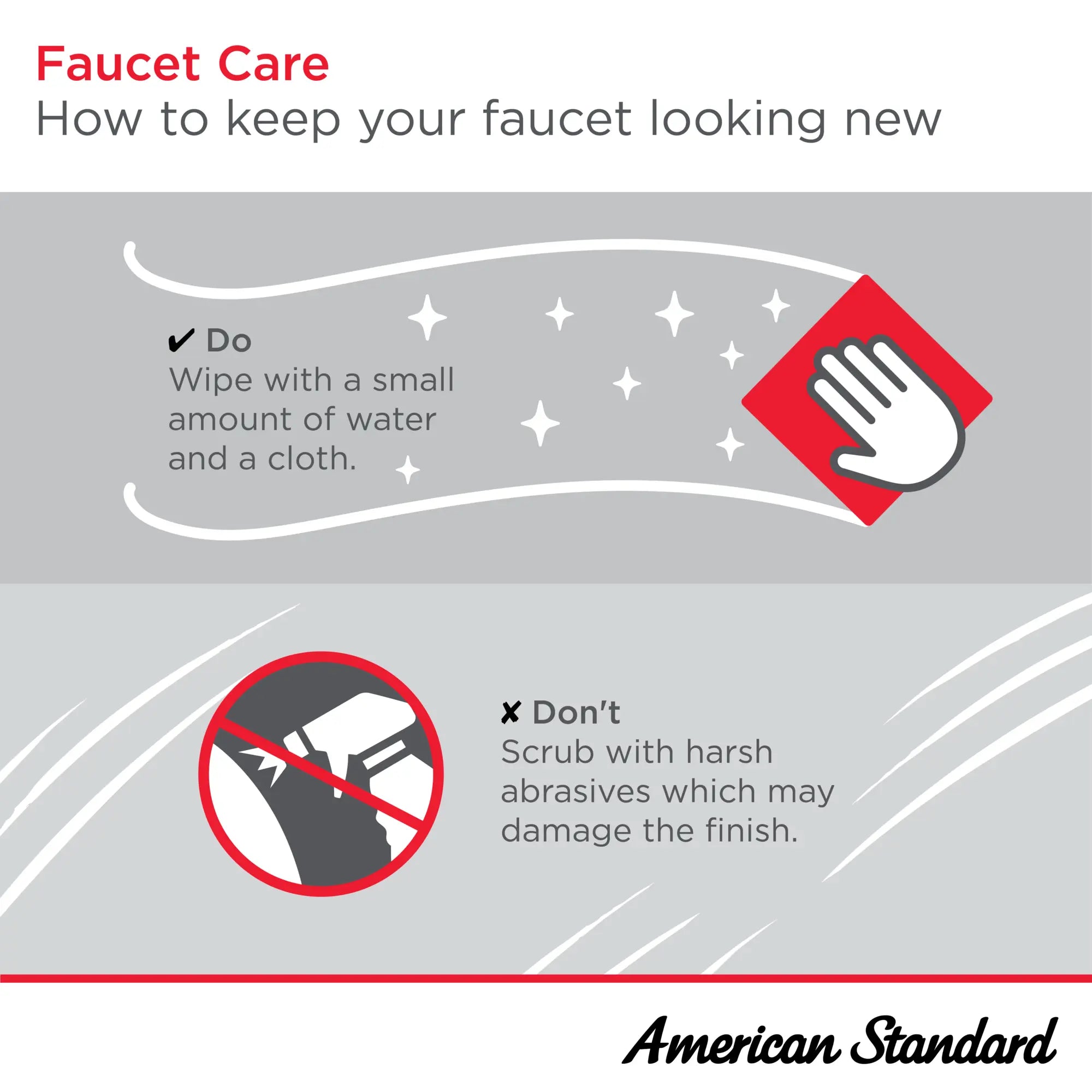 Studio® S Wall-Mount Pot Filler Kitchen Faucet // POLISHED CHROME // 269014_UseCare_Infographic_Faucets_0001_AUG2025_0_CDNwebp.webp