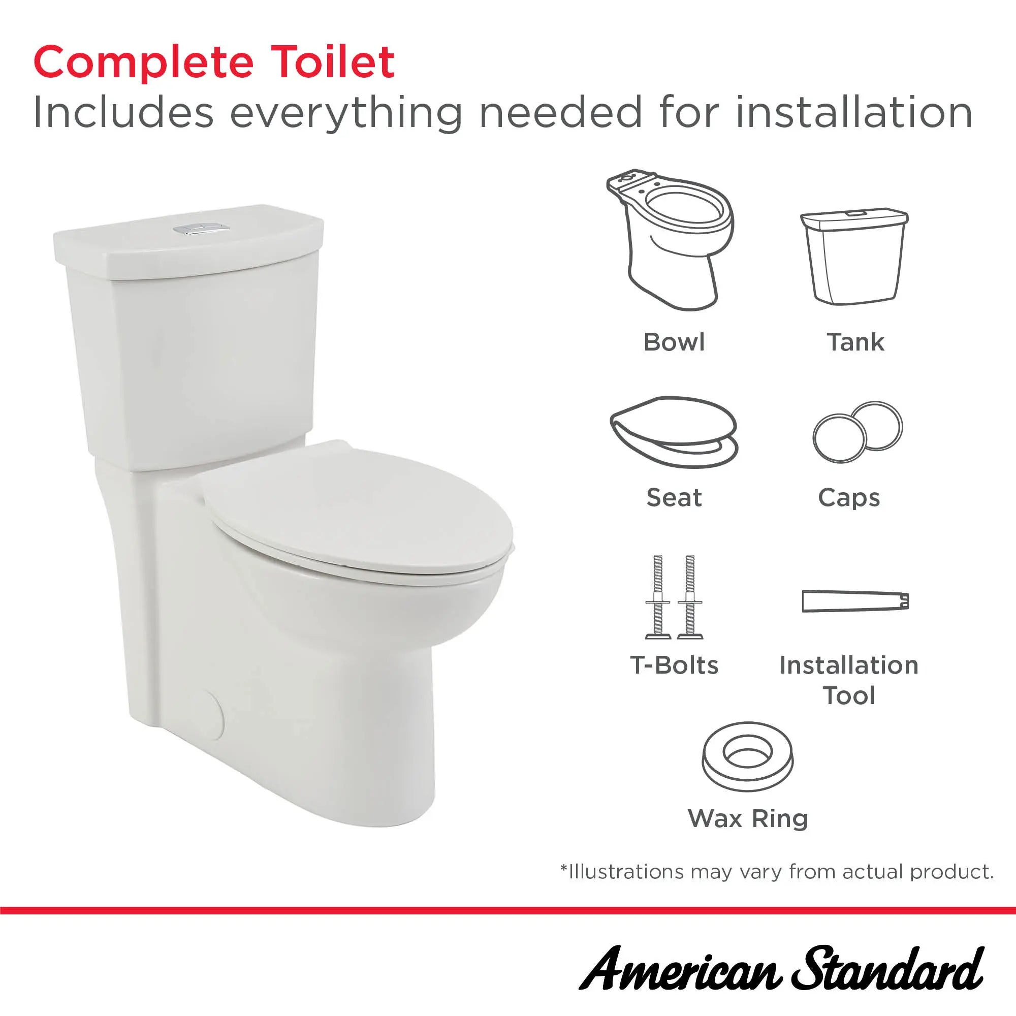 Clean 1.28 GPF/4.8 LPF 1.0 GPF/3.8 LPF Dual Flush Chair Height Elongated-Front 12-in. Rough-In Toilet with Seat // WHITE // 279611_Clean_Infographic_721AA203S_0001_DEC2025_0_CDNwebp.webp