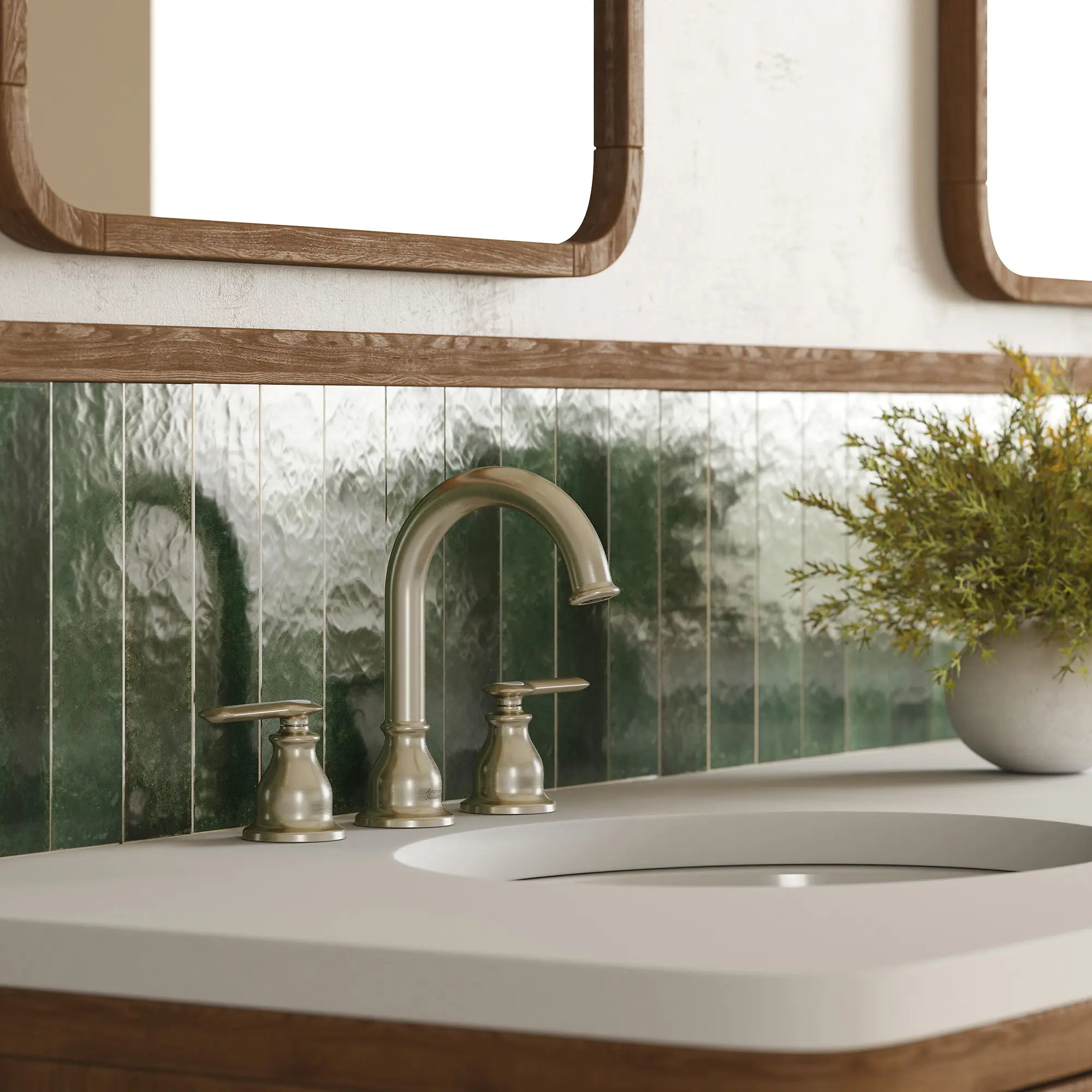 Sherbrook 2-Handle 8 in. Widespread Faucet, 1.2gpm // BRUSHED NICKEL // 281355_Sherbrook_EnvironmentCloseUp_1363072950_0001_OCTOBER2025_1_CDNwebp.webp
