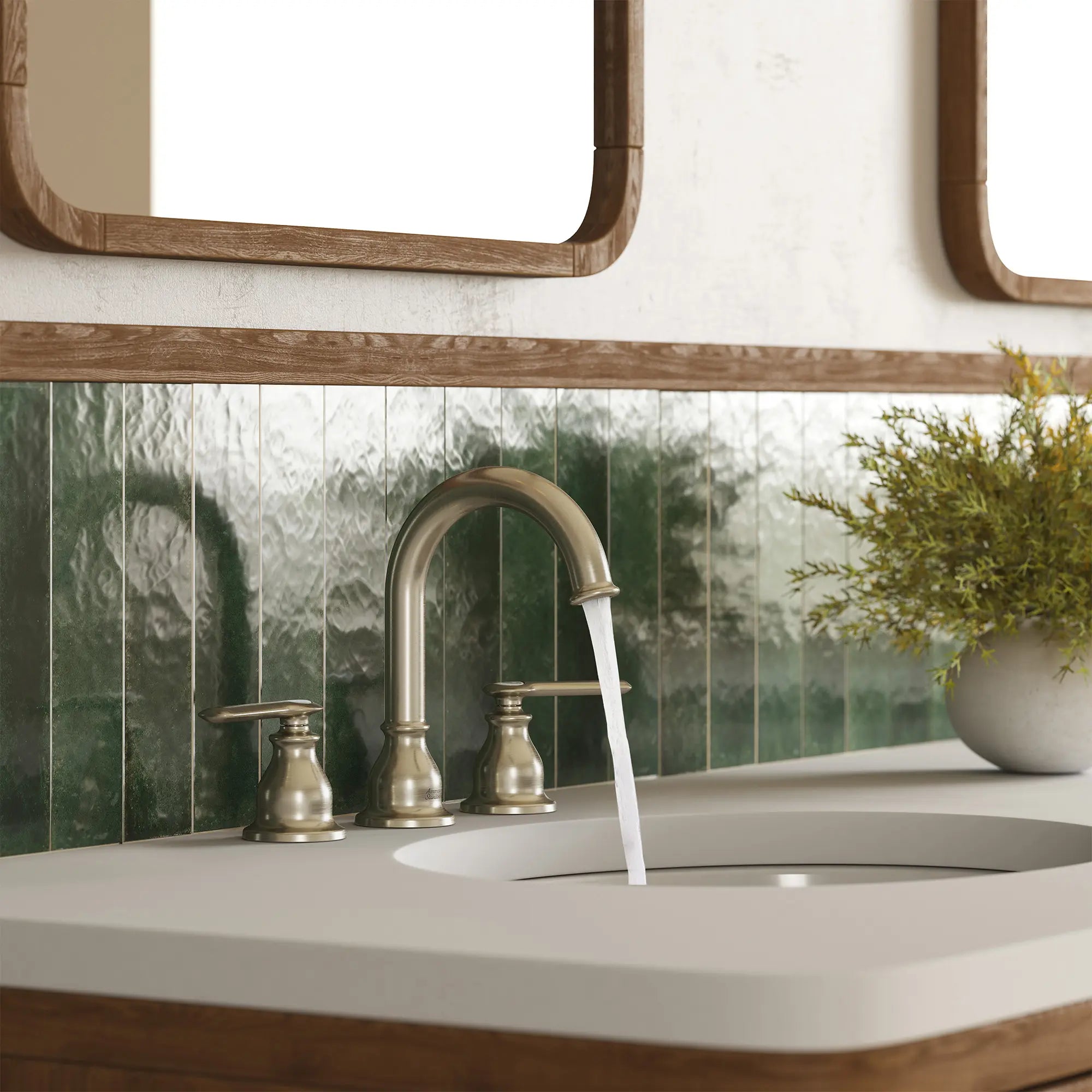 Sherbrook 2-Handle 8 in. Widespread Faucet, 1.2gpm // BRUSHED NICKEL // 281357_Sherbrook_EnvironmentCloseUp_1363072950_0002_OCTOBER2025_1_CDNwebp.webp