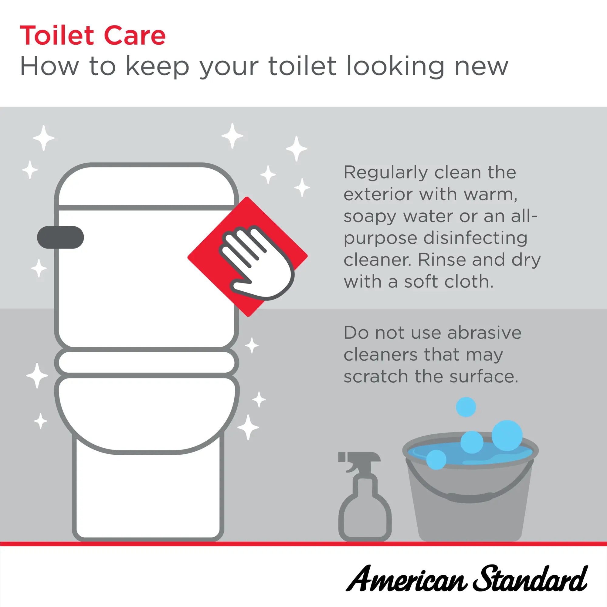 Cadet® Touchless Chair Height Elongated Toilet Less Seat // WHITE // 281893_UseCare_Infographic_Toilets_0001_FEB2026_0_CDNwebp.webp