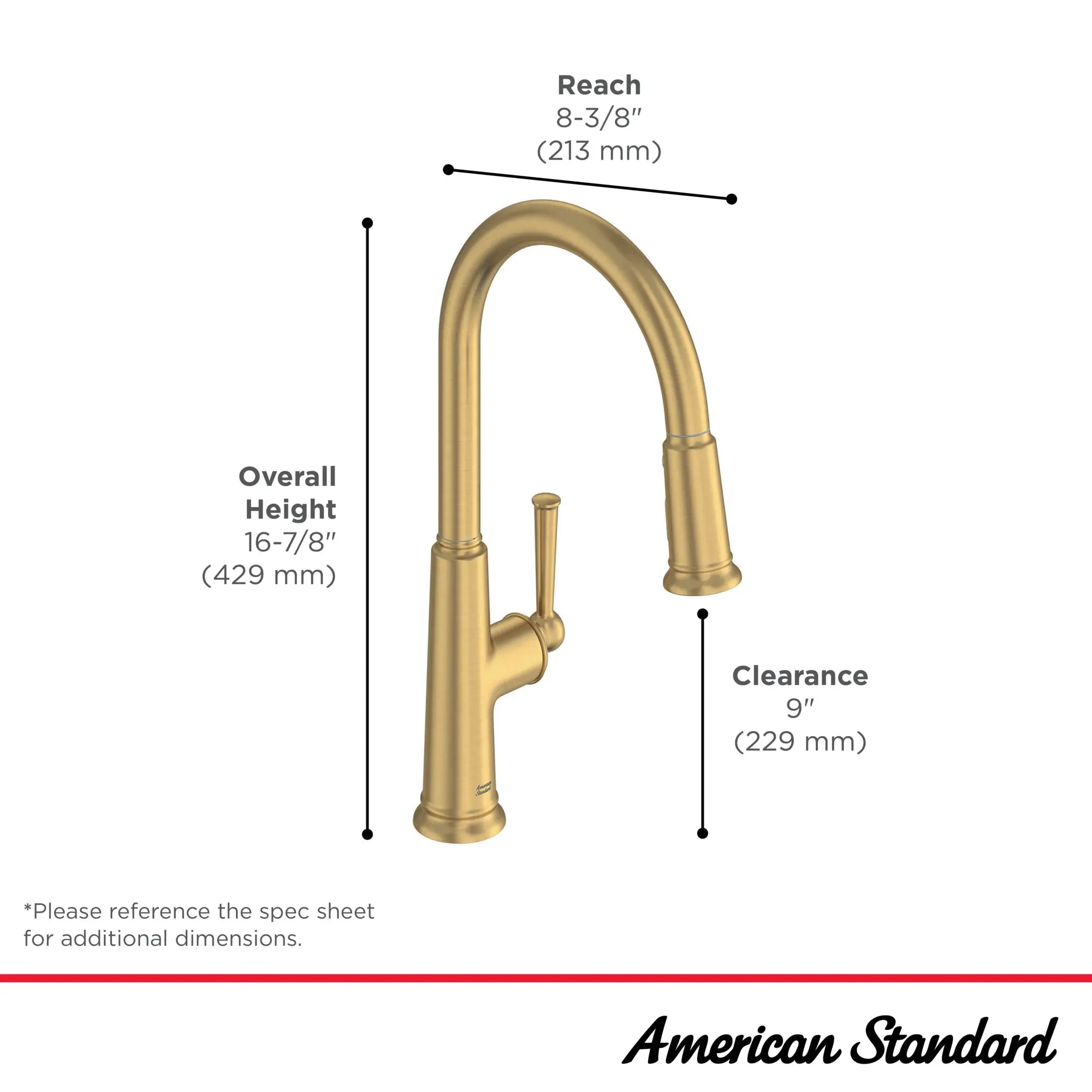 Highgrove Single-Handle Pull-Down 3-Function Kitchen Faucet 1.8 gpm/6.8 L/min with Deck Plate // BRUSHED COOL SUNRISE // 282387_Highgrove_Infographic_117634GN00_0003_MARCH2026_0_CDNwebp.webp