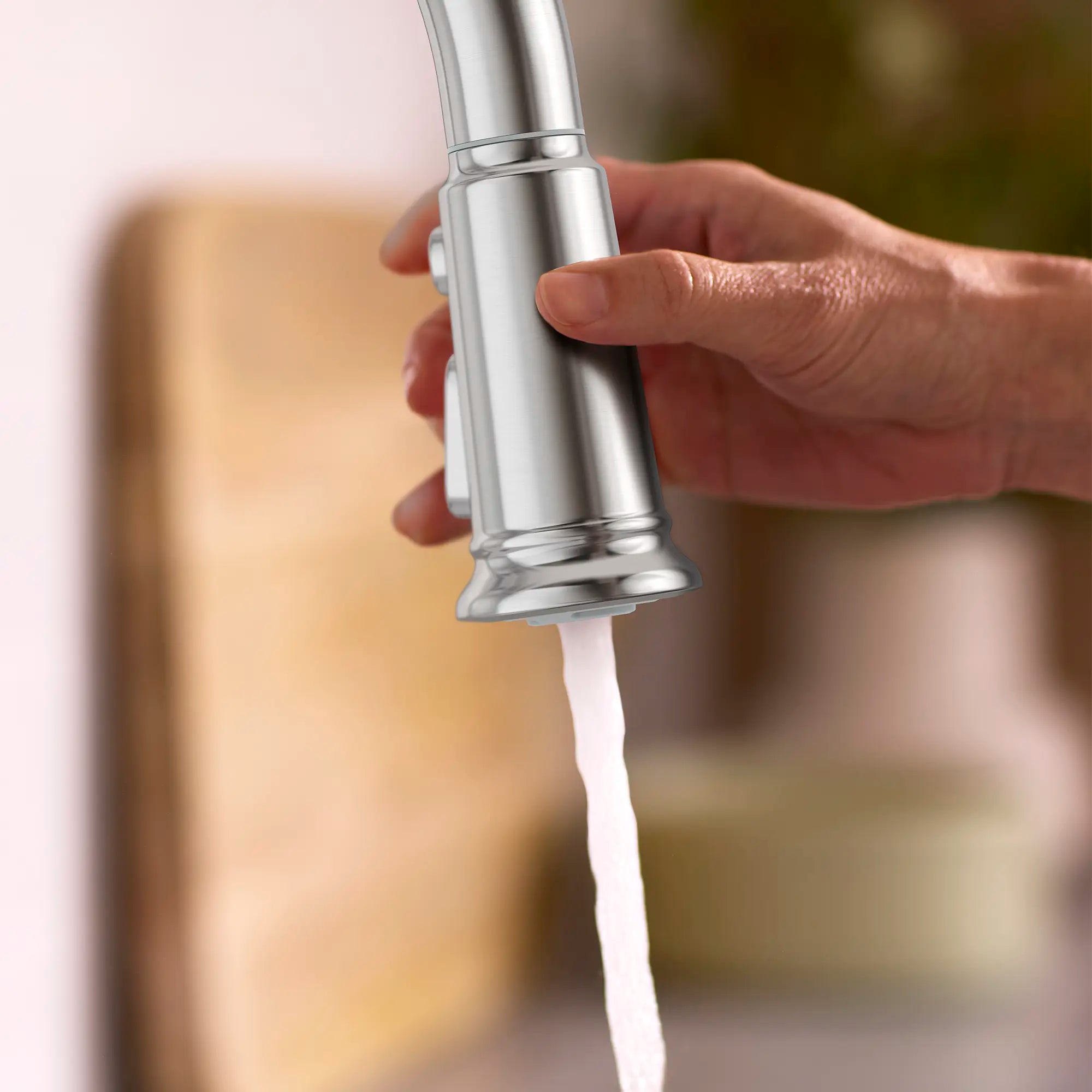 Highgrove Single-Handle Pull-Down 3-Function Kitchen Sink Faucet 1.8 gpm/6.8 L/min with Deck Plate // STAINLESS STEEL // 284023_Highgrove_EnvironmentCloseUp_1176340750_0001_APRIL2026_1_CDNwebp.webp