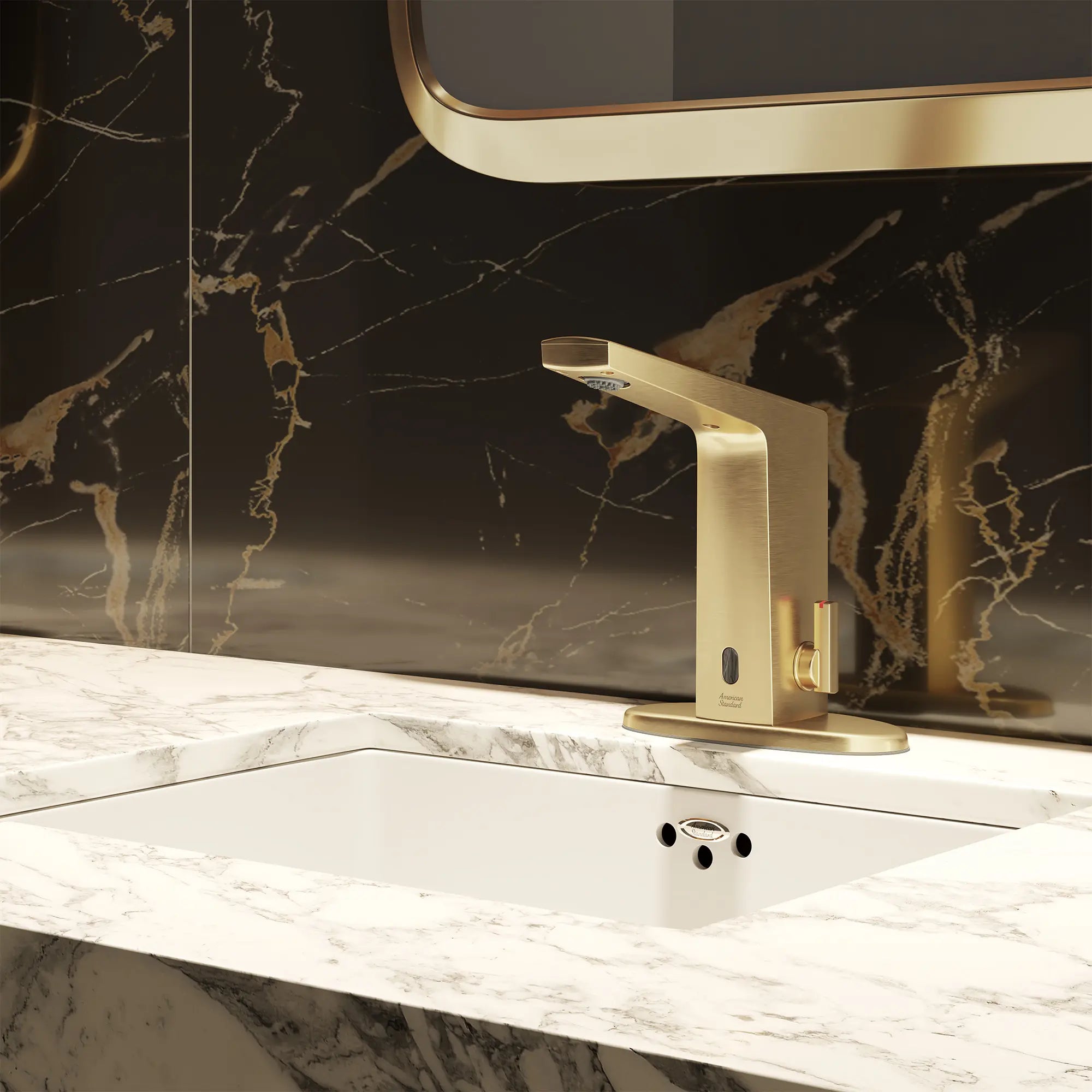 Paradigm® Selectronic® Touchless Faucet, Battery-Powered With Above-Deck Mixing, 0.5 gpm/1.9 Lpm // BRUSHED NICKEL // 285625_Paradigm_EnvironmentCloseUp_703B205.295_0003_AUGUST2025_0_CDNwebp.webp