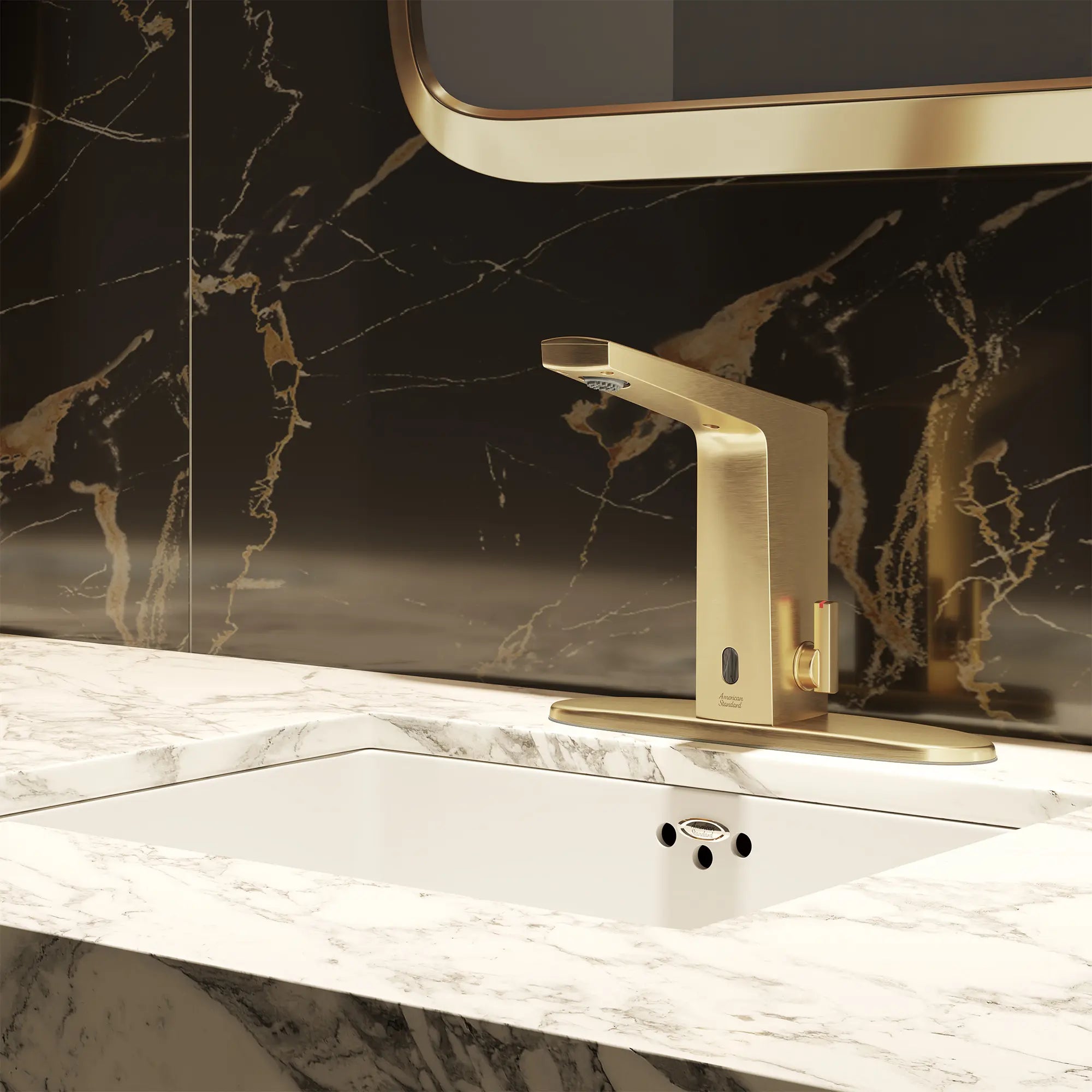 Paradigm® Selectronic® Touchless Faucet, Battery-Powered With Above-Deck Mixing, 0.5 gpm/1.9 Lpm // BRUSHED NICKEL // 285627_Paradigm_EnvironmentCloseUp_7037305.295_0004_AUGUST2025_0_CDNwebp.webp