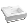 [0342001.020] Boxe® Semi-Countertop Sink With Center Hole Only - White